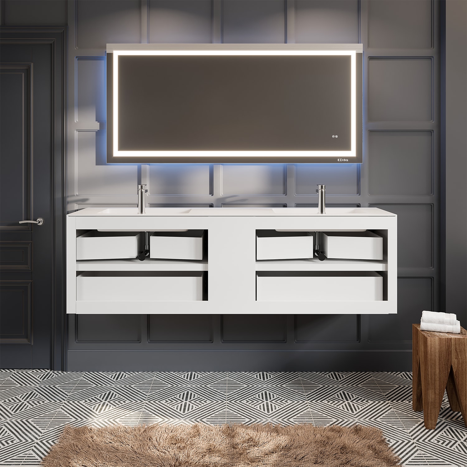 Eviva EVVN777-75RSWD-WH Bath-Vanity-Combo - View #7
