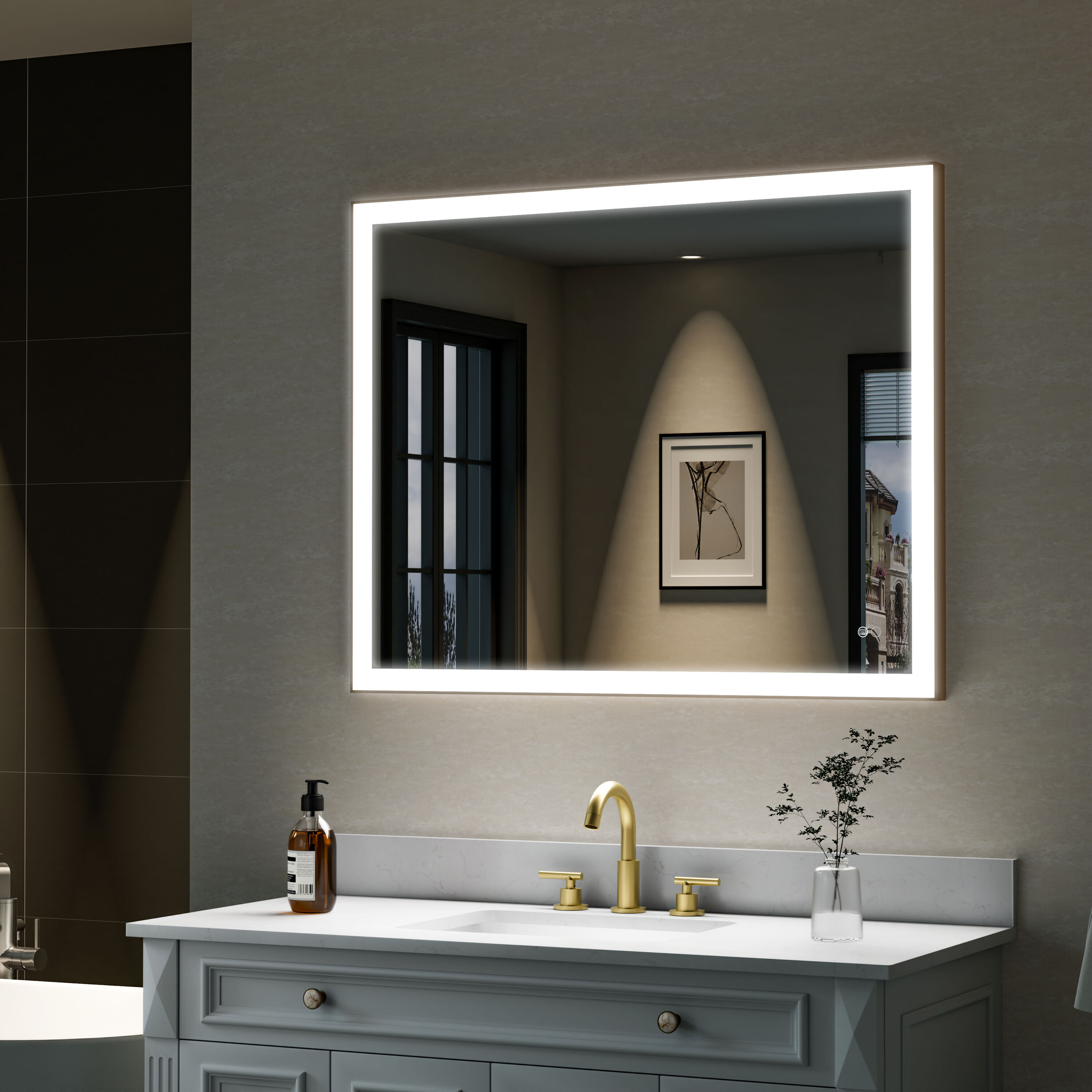 WELLFOR W5FM4032GD Framed-Bath-Mirrors - View #11