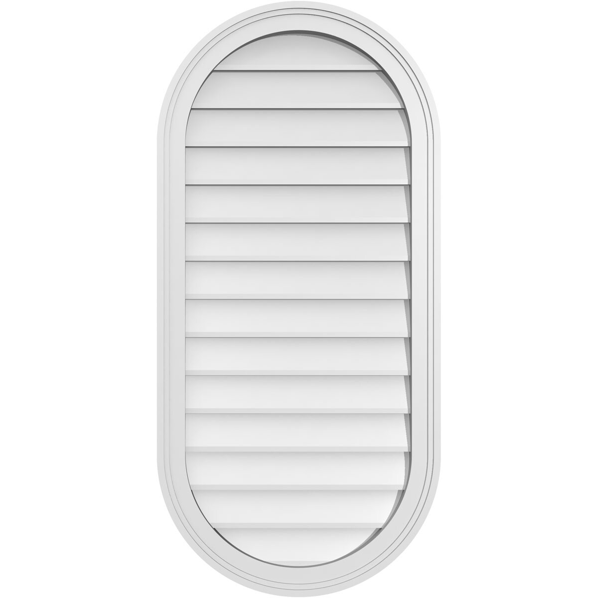 Ekena Millwork GVPVR20X4202SN 20-Inches x 42-Inches Off-white Oval PVC Gable Louver Vent