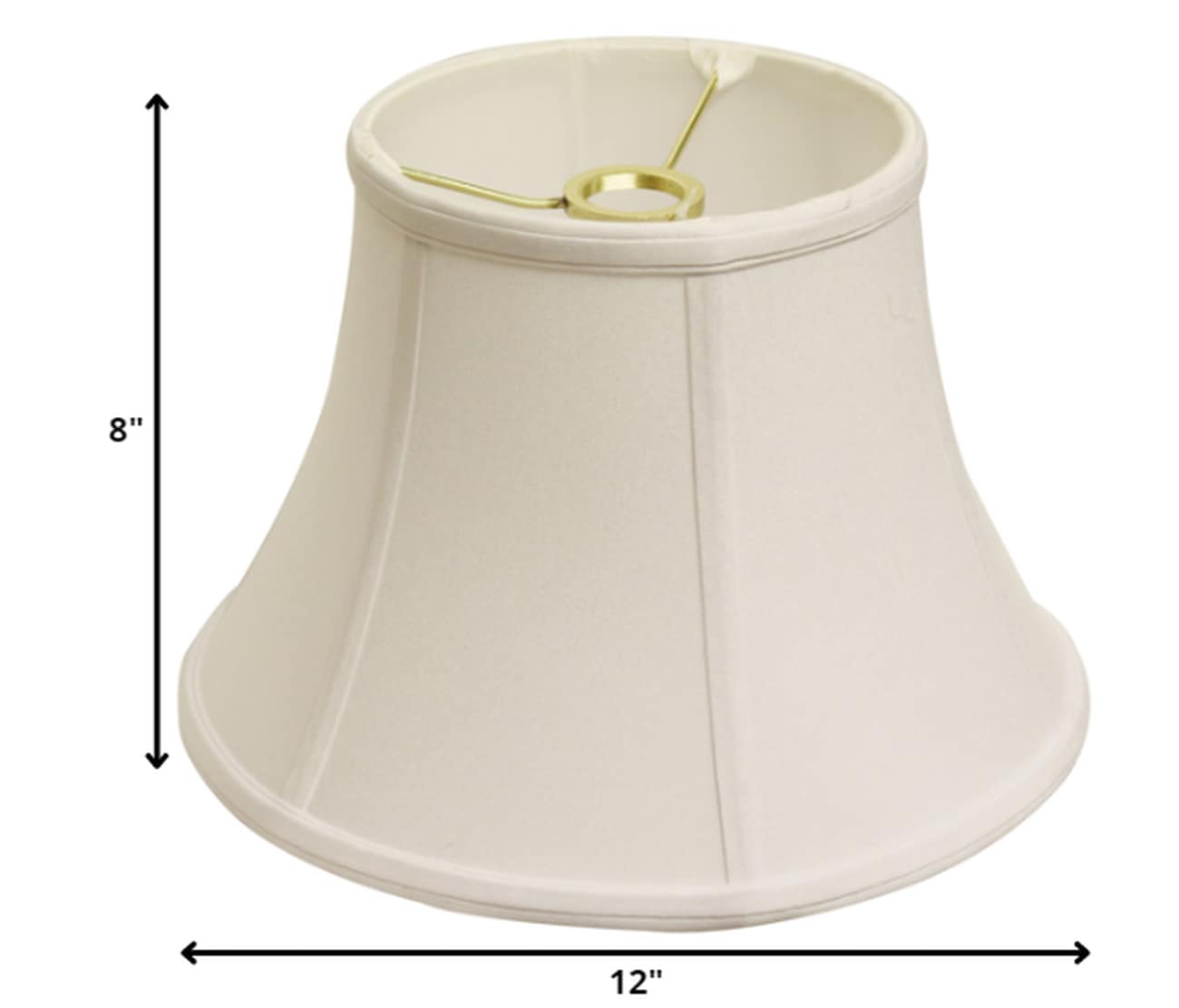 Off White Silk 10 Inch Square Bell Lampshade Replacement deals with Matching Harp and Finial