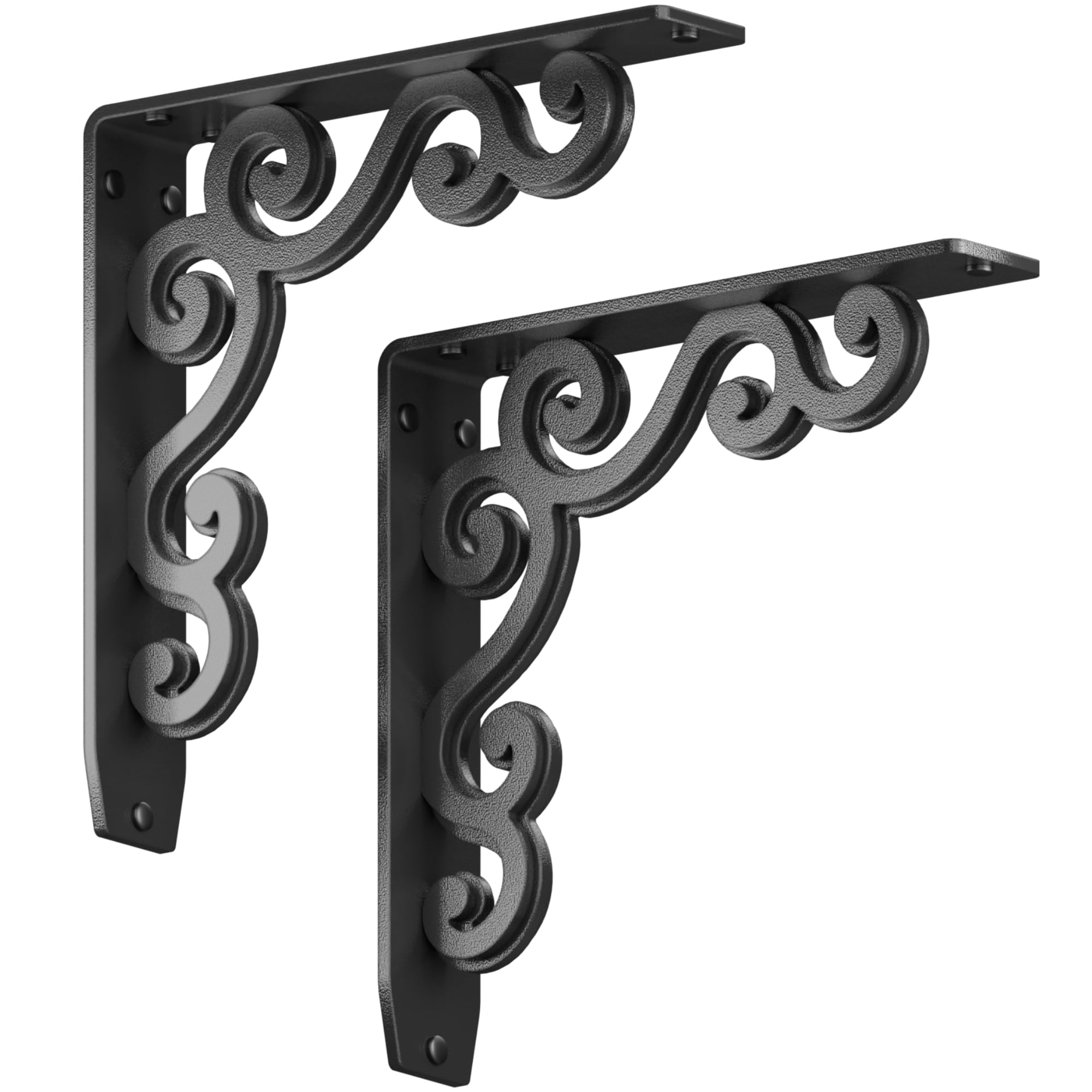 STARBY SB-CHARLESTON-10 10-in L x 2-in W x 10-in D Heavy Duty Black Shelf Bracket (2-Pack)