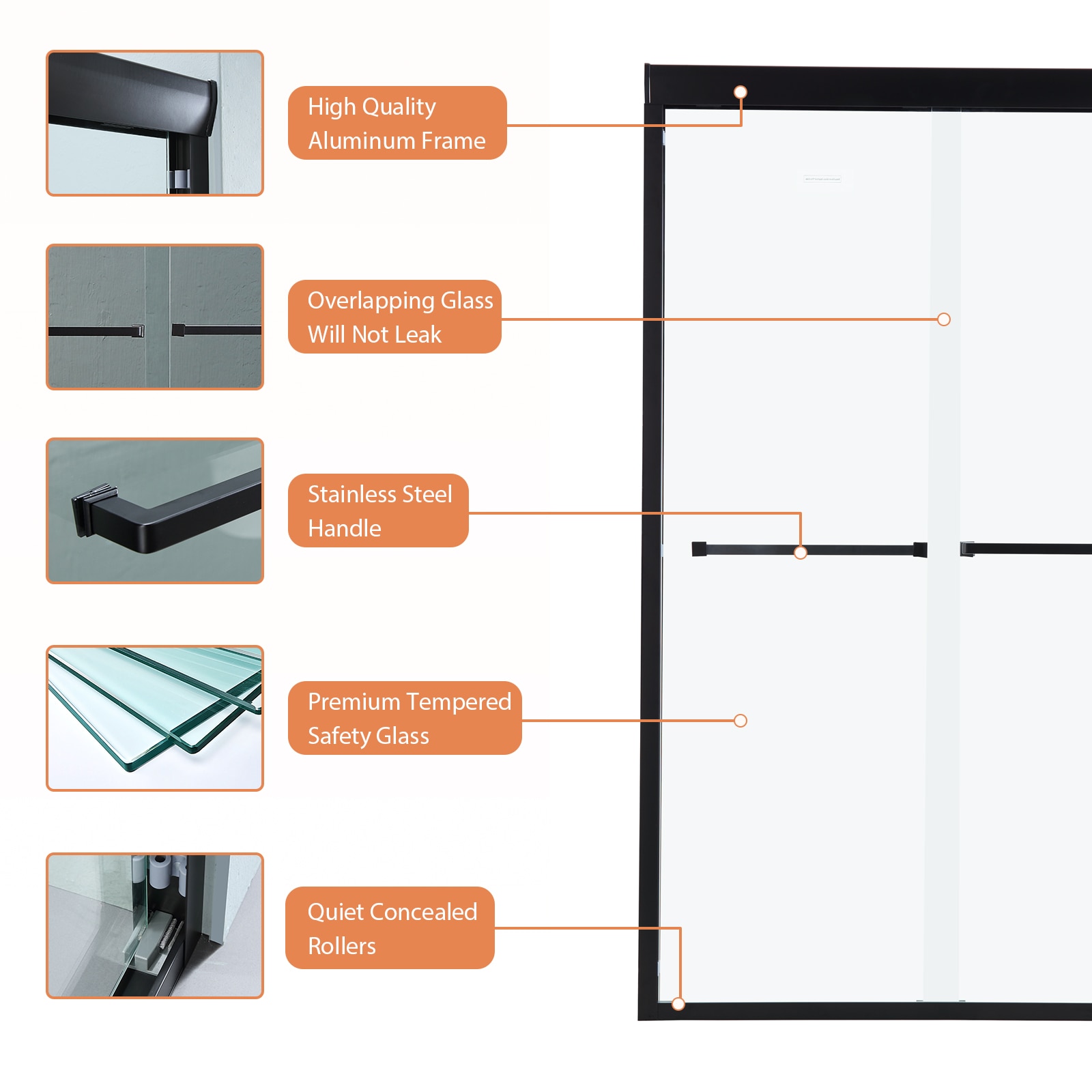 Lordear HRD-LD-6A22-48MB Shower-Doors - View #5