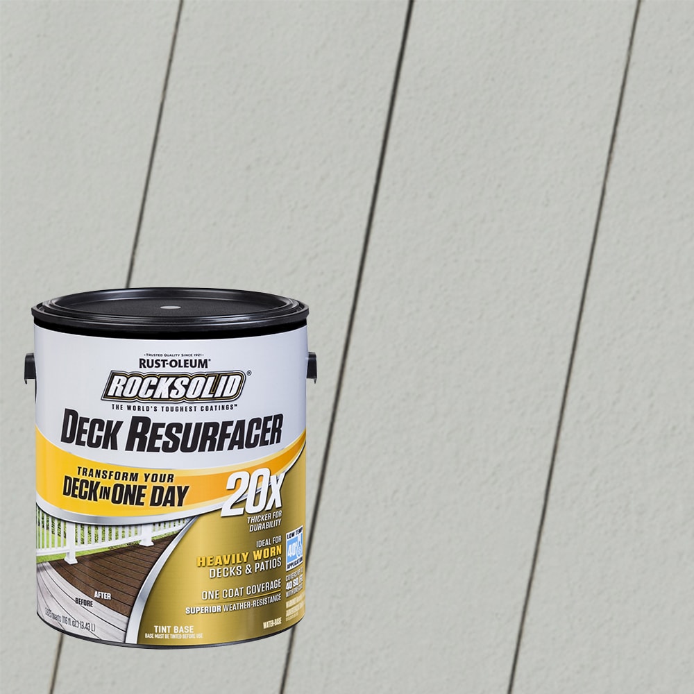 Rust-Oleum 319384T RockSolid 20X Deck Resurfacer Pre-Tinted Graywash Solid Exterior Wood Stain and Sealer in One ( 1-gallon )