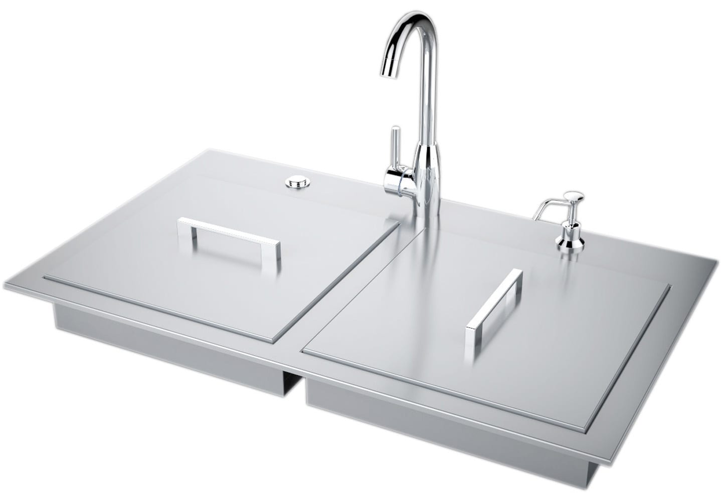 Sunstone B-SK20 Over/Under 20 x 12 Height Single Basin Sink with Cover