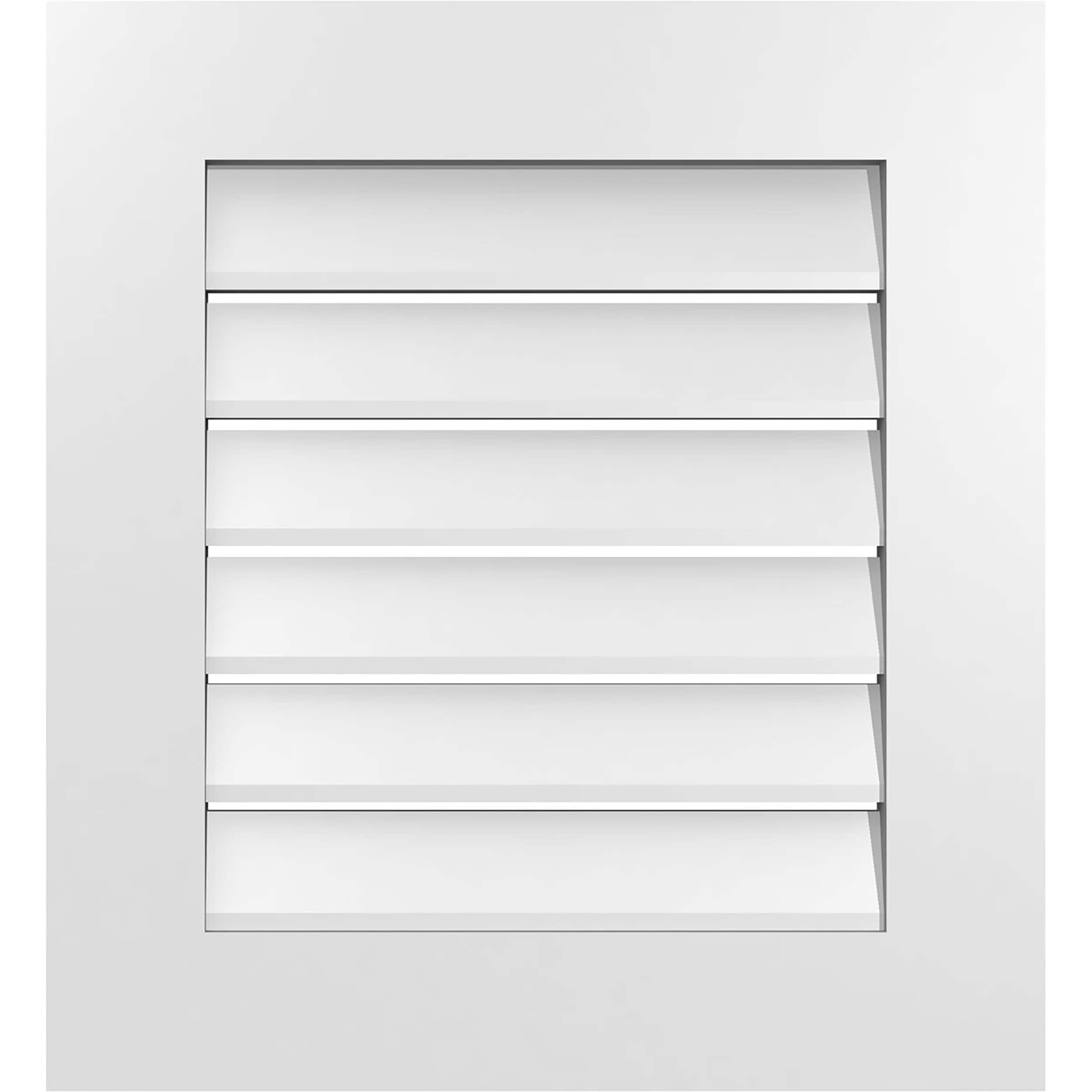 Ekena Millwork GVPVE22X2401SF 22-Inches x 24-Inches Off-white Rectangle PVC Gable Louver Vent