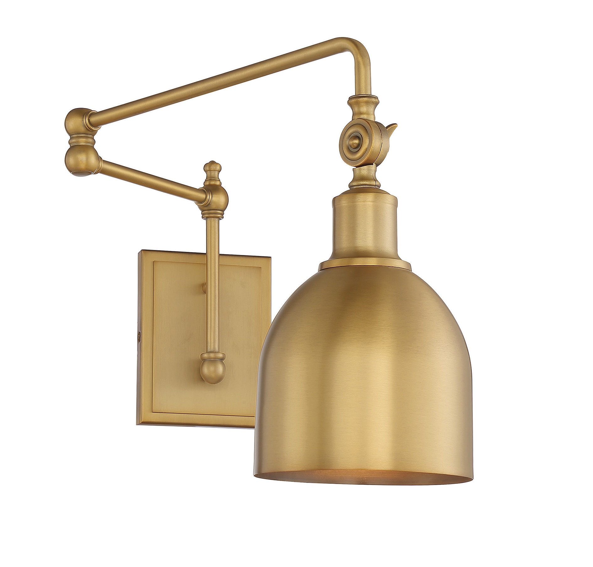 Meridian Lite Trends M90019NB Meridian 6-in W 1 -Light Brushed Brass Farmhouse Wall Sconce