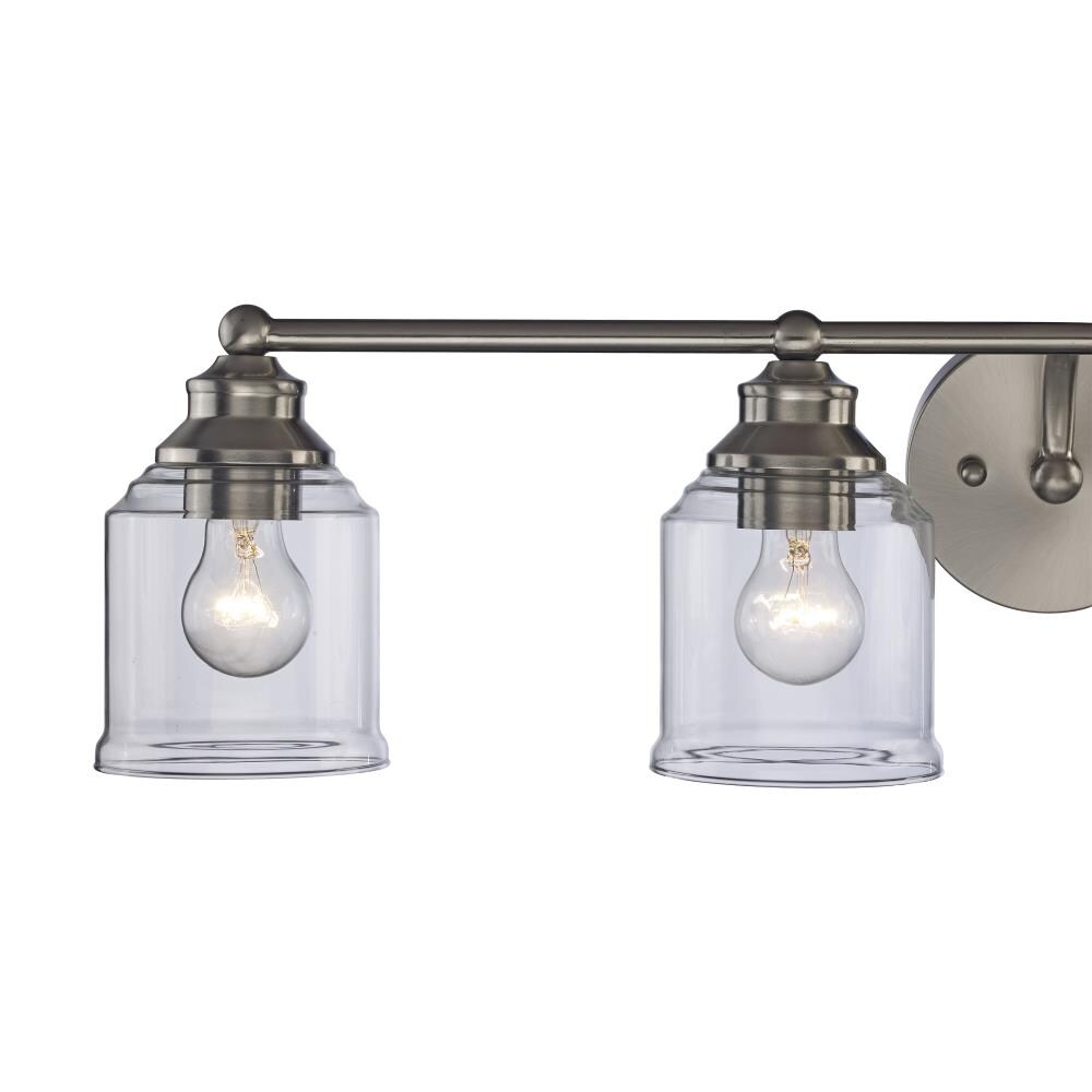 Lucid Lighting 33.75-in 4-Light Brushed Nickel Industrial Vanity Light ...