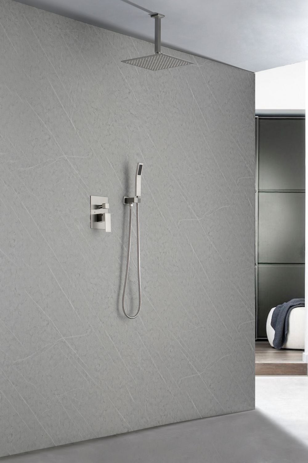 BEARSOLIM 12 in. Rain Shower Head Systems Wall Mounted Shower