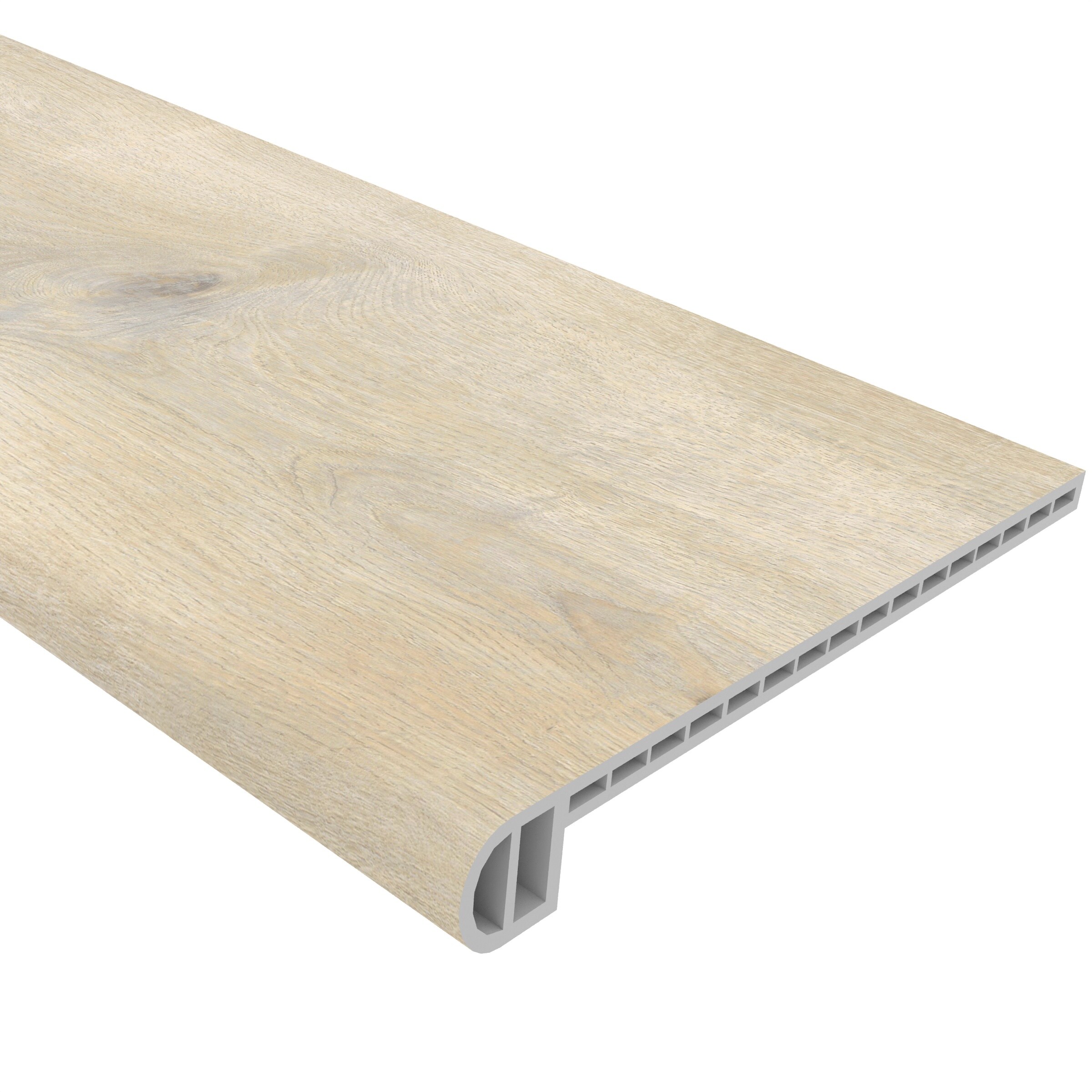 Coastline Cliff Light Brown Vinyl Stair Tread with Cap