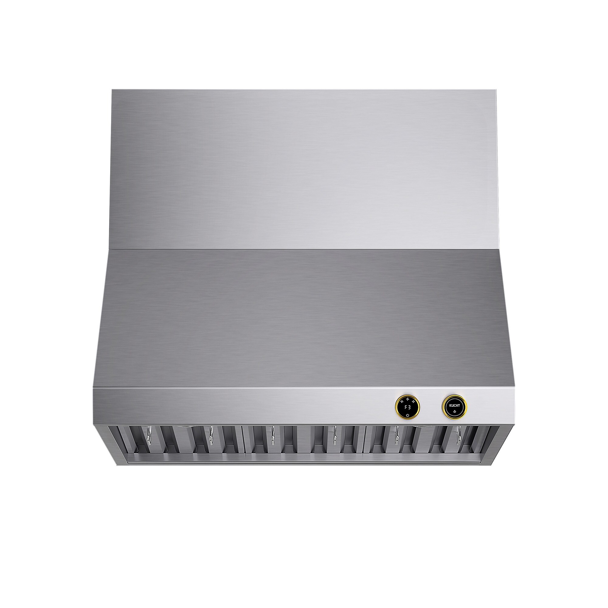 Kucht KRHG360-GL-C 36 inch Ducted 900-CFM Titanium Stainless Steel with Gold Accents Wall-Mounted Range Hood
