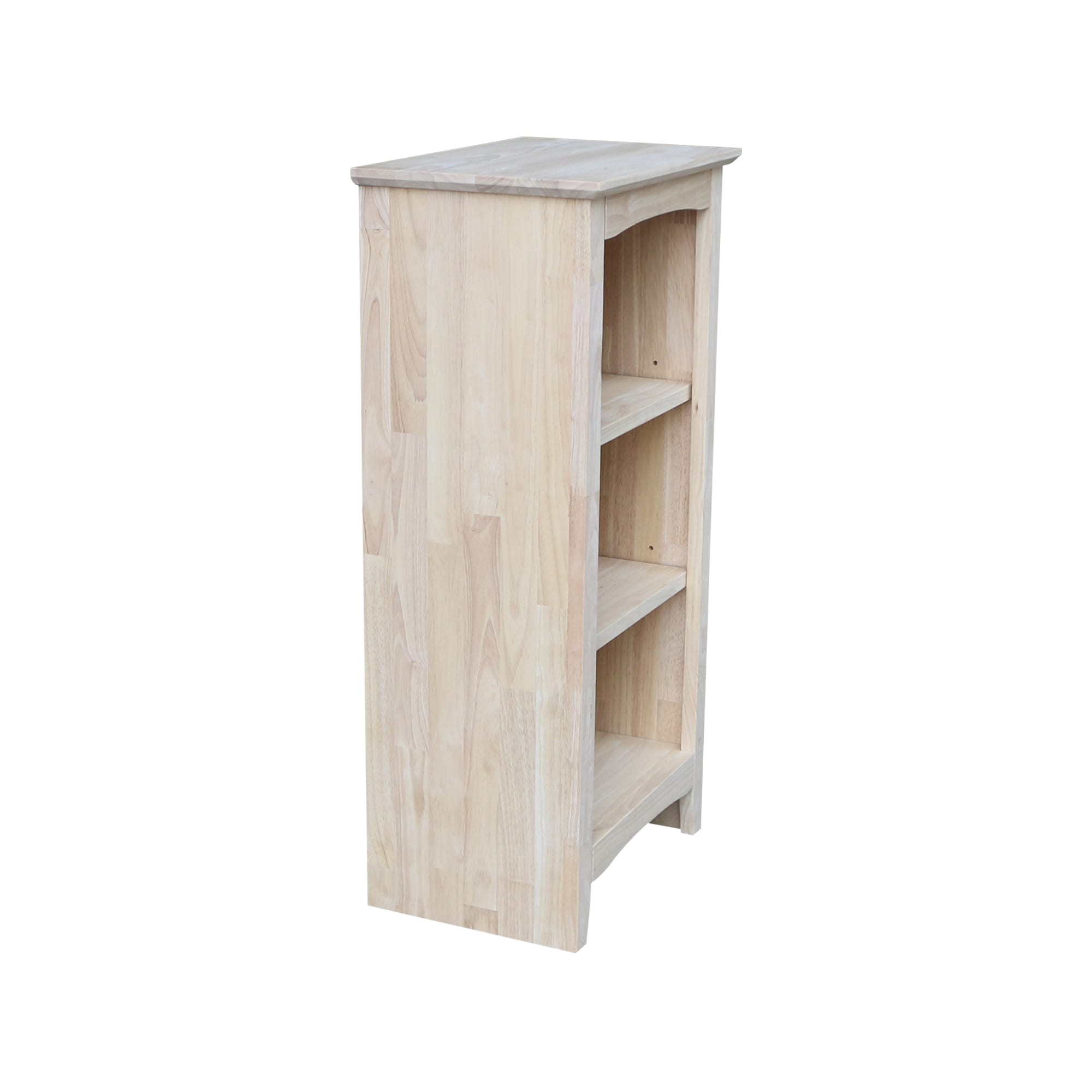 Adjustable Unfinished Solid Wood Shaker Bookcase, 36-Inch Tall