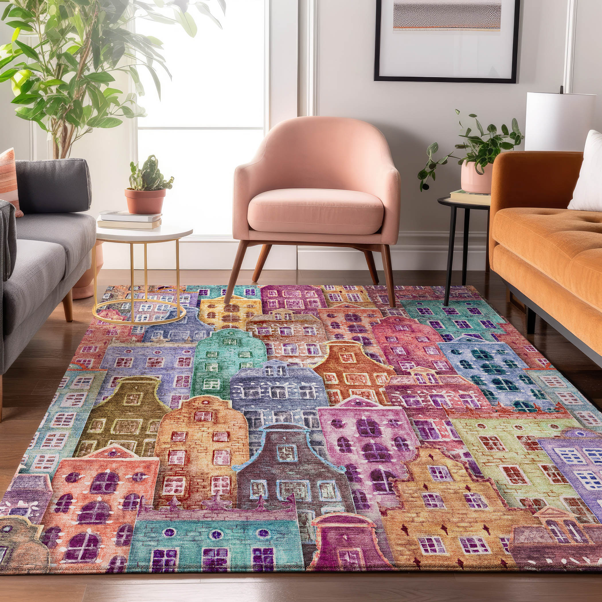 Addison Rugs AMF600RD10X14 Mayfield AMF600RD 10 x 14 (ft) Loomed Polyester Red Rectangular Indoor Geometric Machine washable Area rug