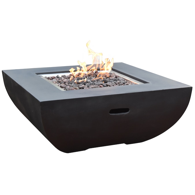 Black Concrete Natural Gas Fire Pit, How Much Is A Natural Gas Fire Pit