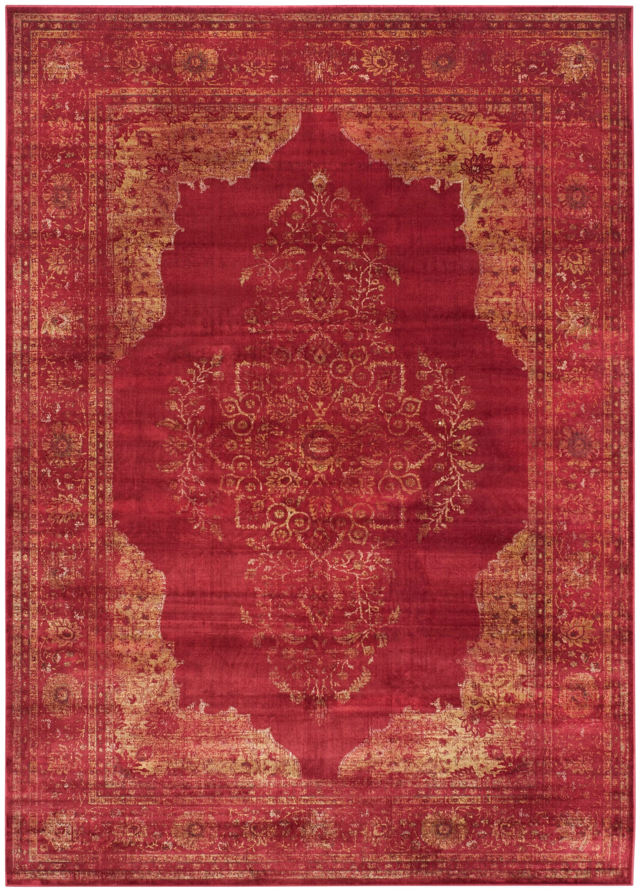 Safavieh VTG122-6220-6 Vintage Kaira 7 x 9 (ft) Loomed Synthetic Rose Rectangular Indoor Distressed/Overdyed Vintage Area rug