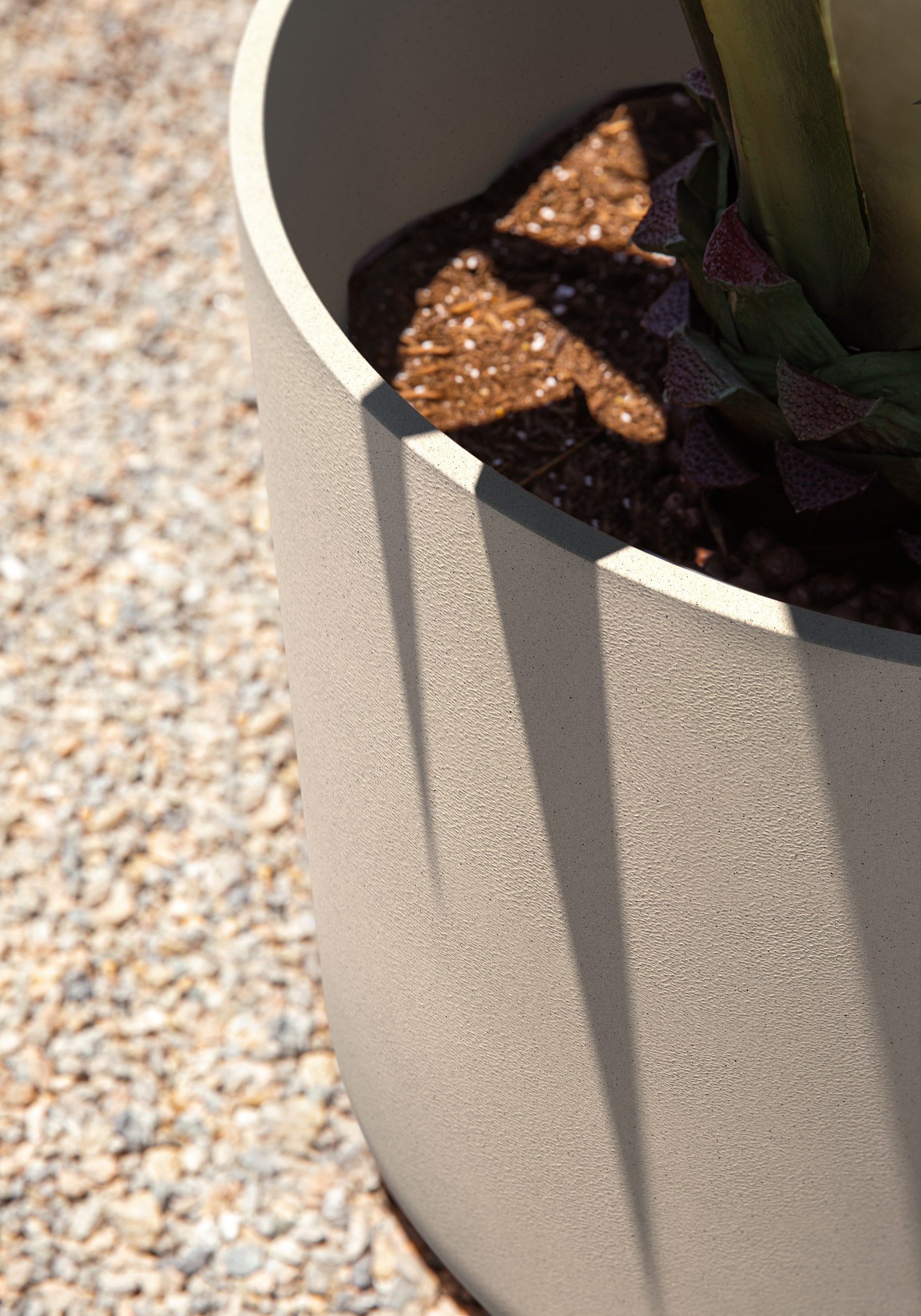 Kona Sand 19.75" Modern Plastic-Stone Composite Planter