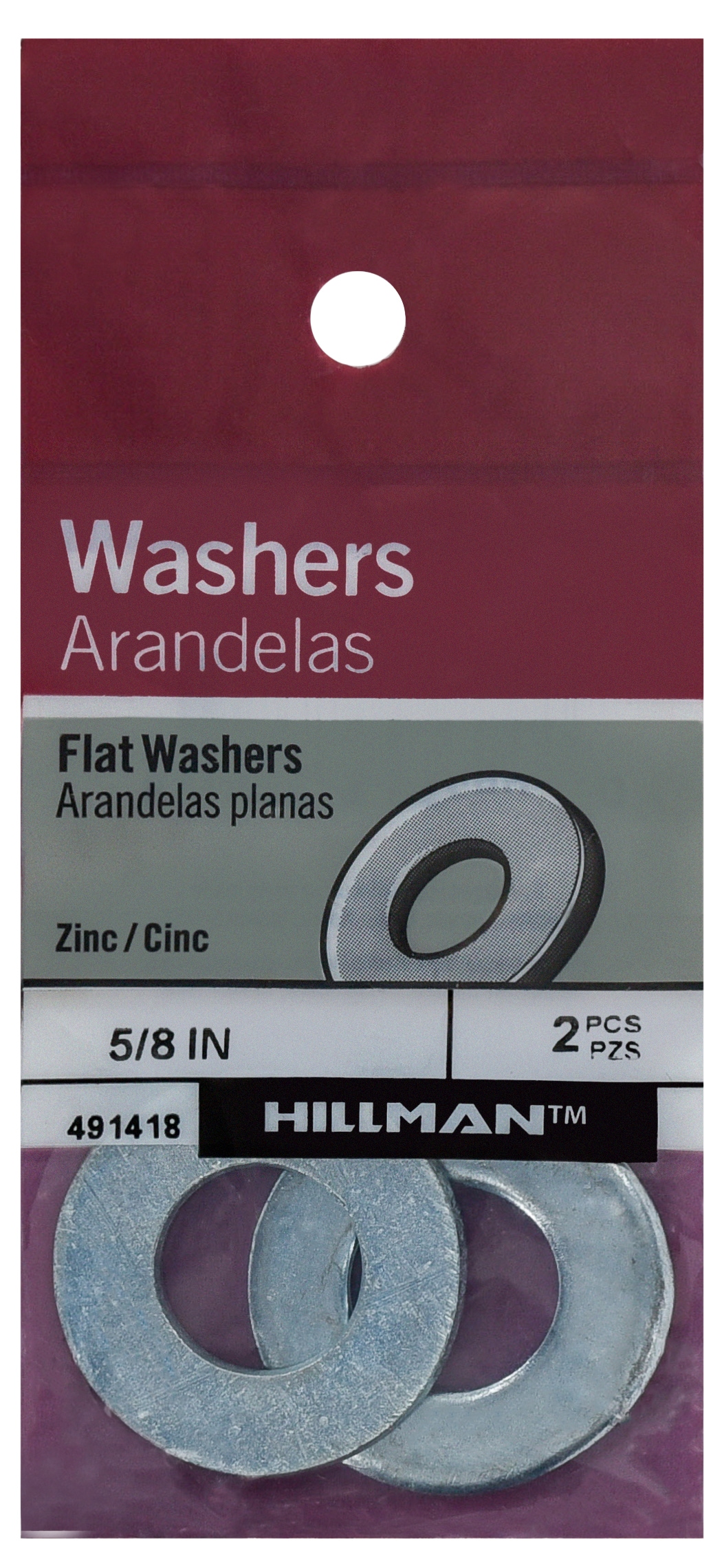 Hillman 5/8-in Zinc-plated Standard Flat Washer (2-Count) 491418 At ...