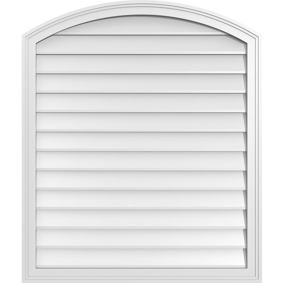 Ekena Millwork GVPAR34X4002SN 34-Inches x 40-Inches Off-white Round top PVC Gable Louver Vent