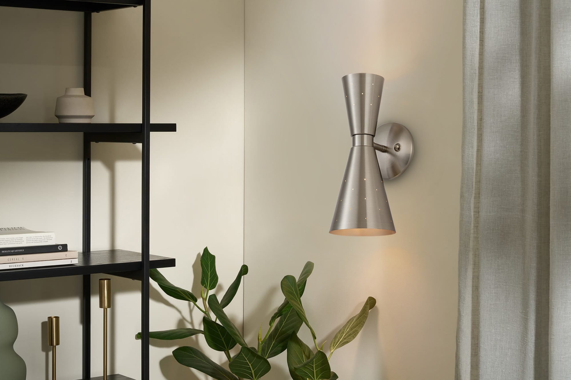 Rennnsan Tomas 5.51-in W 2-Light Matte Black Modern/Contemporary 