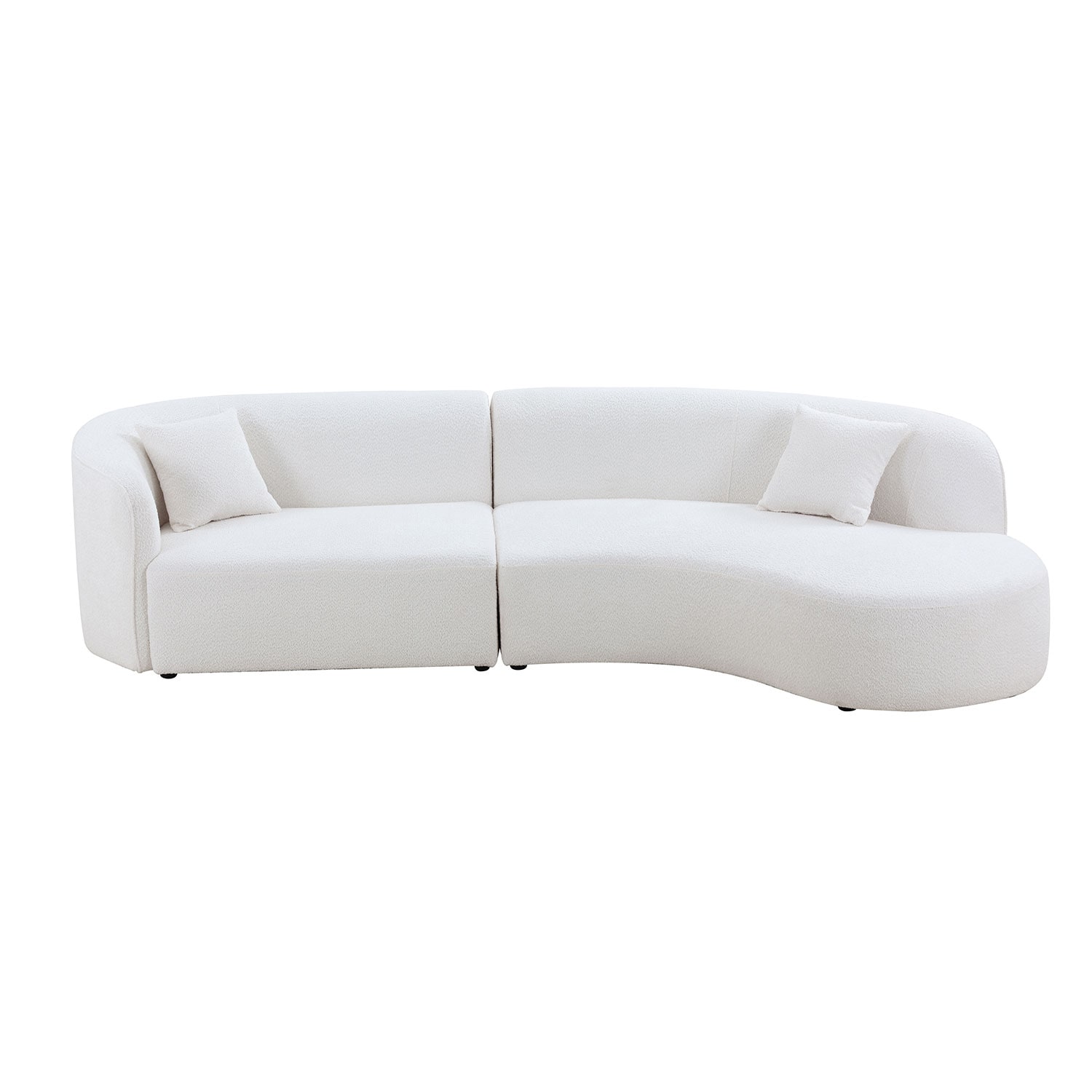 SINOFURN SYA020153BG 126.37-in Modern White Sectional