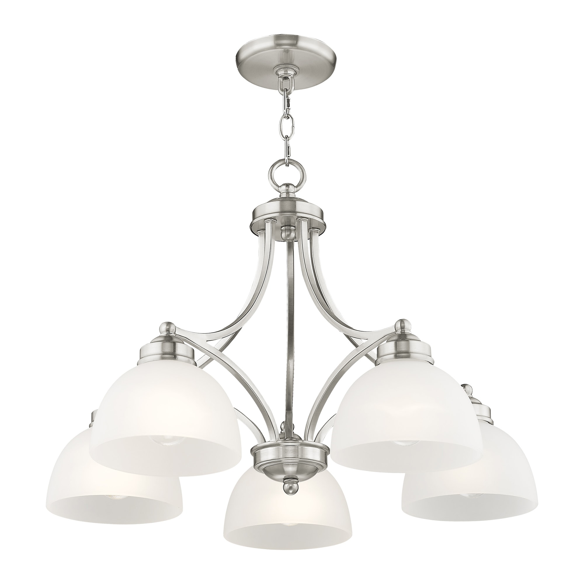 Somerset Elegance 5-Light Chandelier in Brushed Nickel with Satin Glass