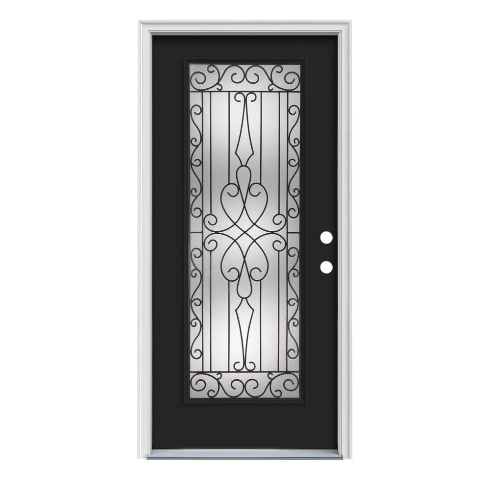 JELD-WEN Wyngate 32-in X 80-in X 4-9/16-in Steel Full Lite Left-Hand ...