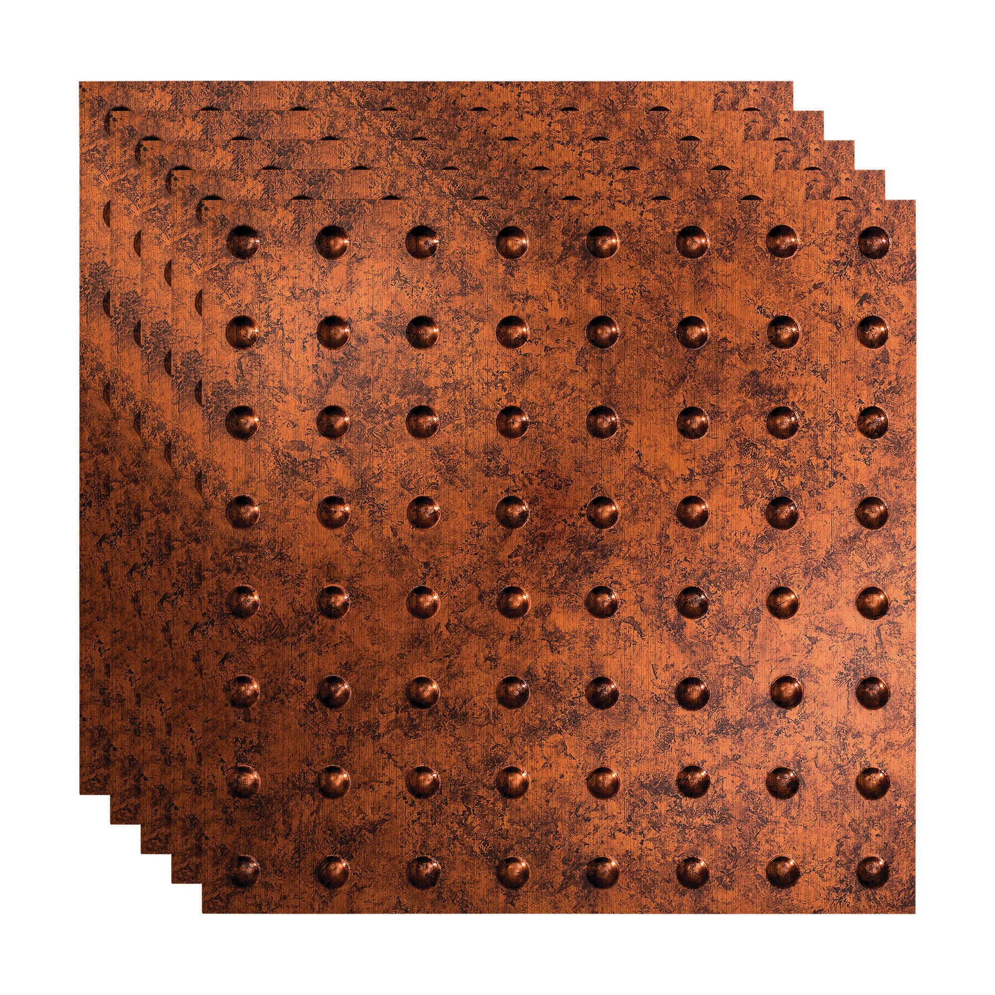 Fasade PL6318 2-ft x 2-ft Dome Moonstone Copper PVC Drop Ceiling Tile ( 5 -Pack, 20-Sq. Feet / Case )