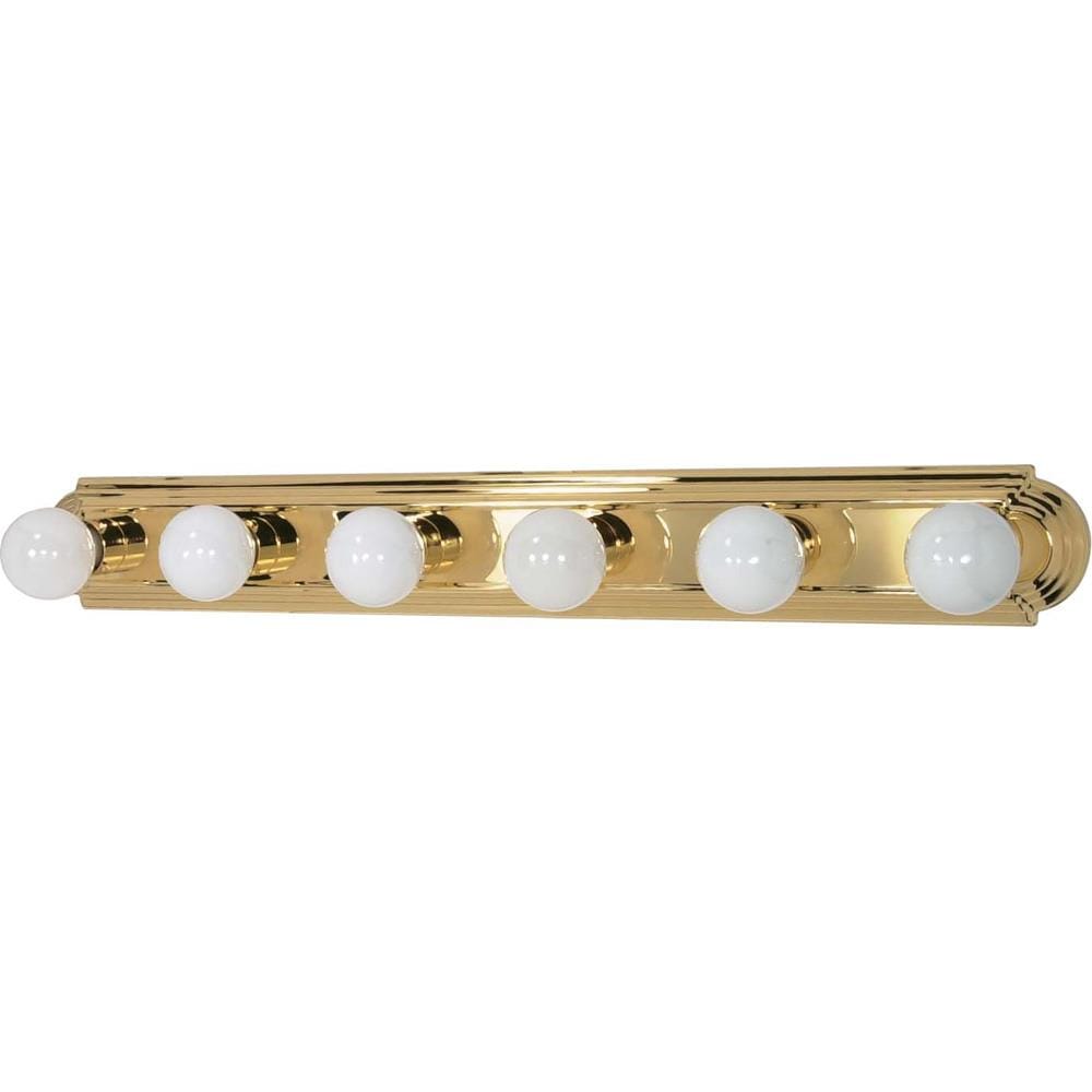  LW310 36-in 6-Light Polished Brass Transitional Vanity Light