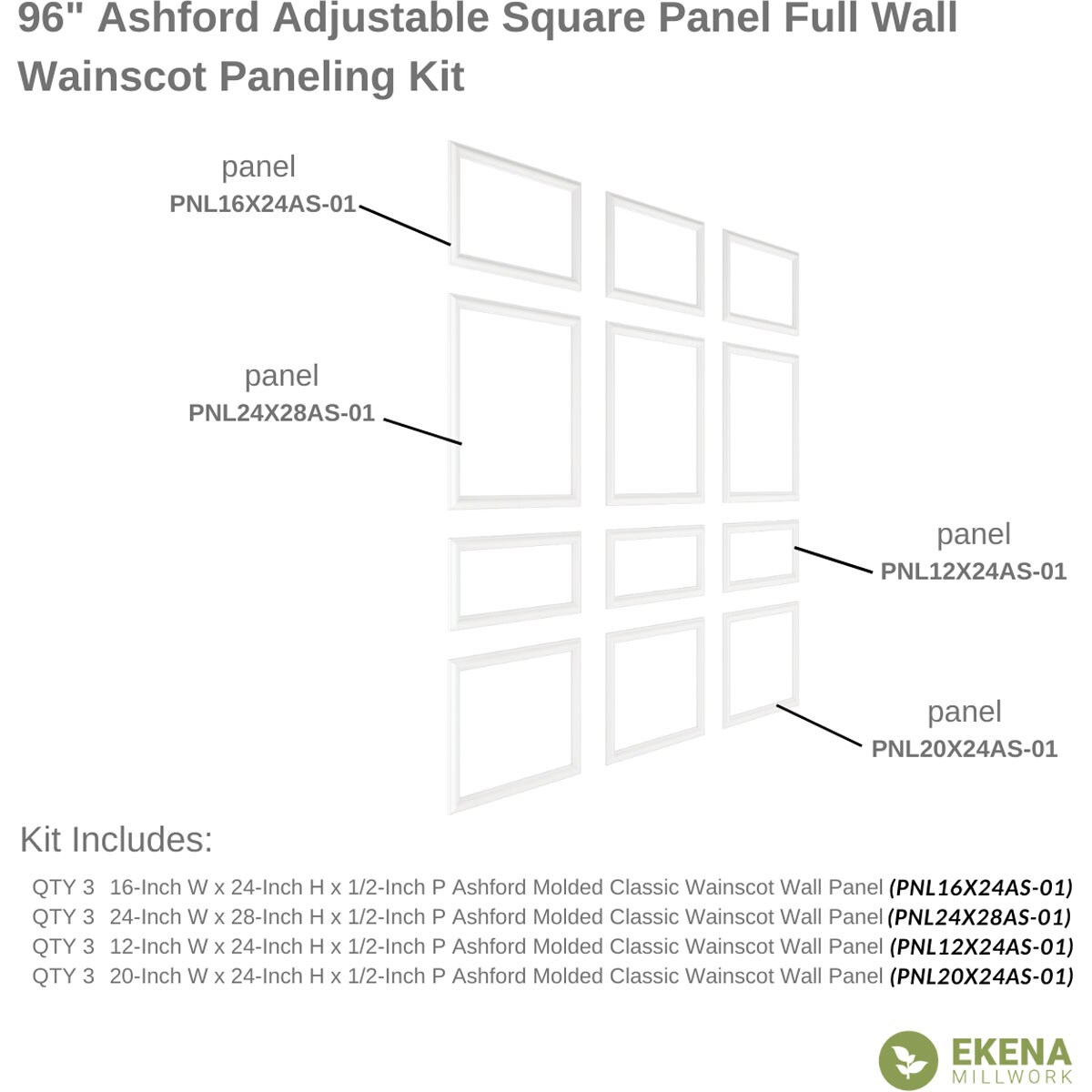 Ekena Millwork WPKUFW014P096 Wall-Panels - View #2