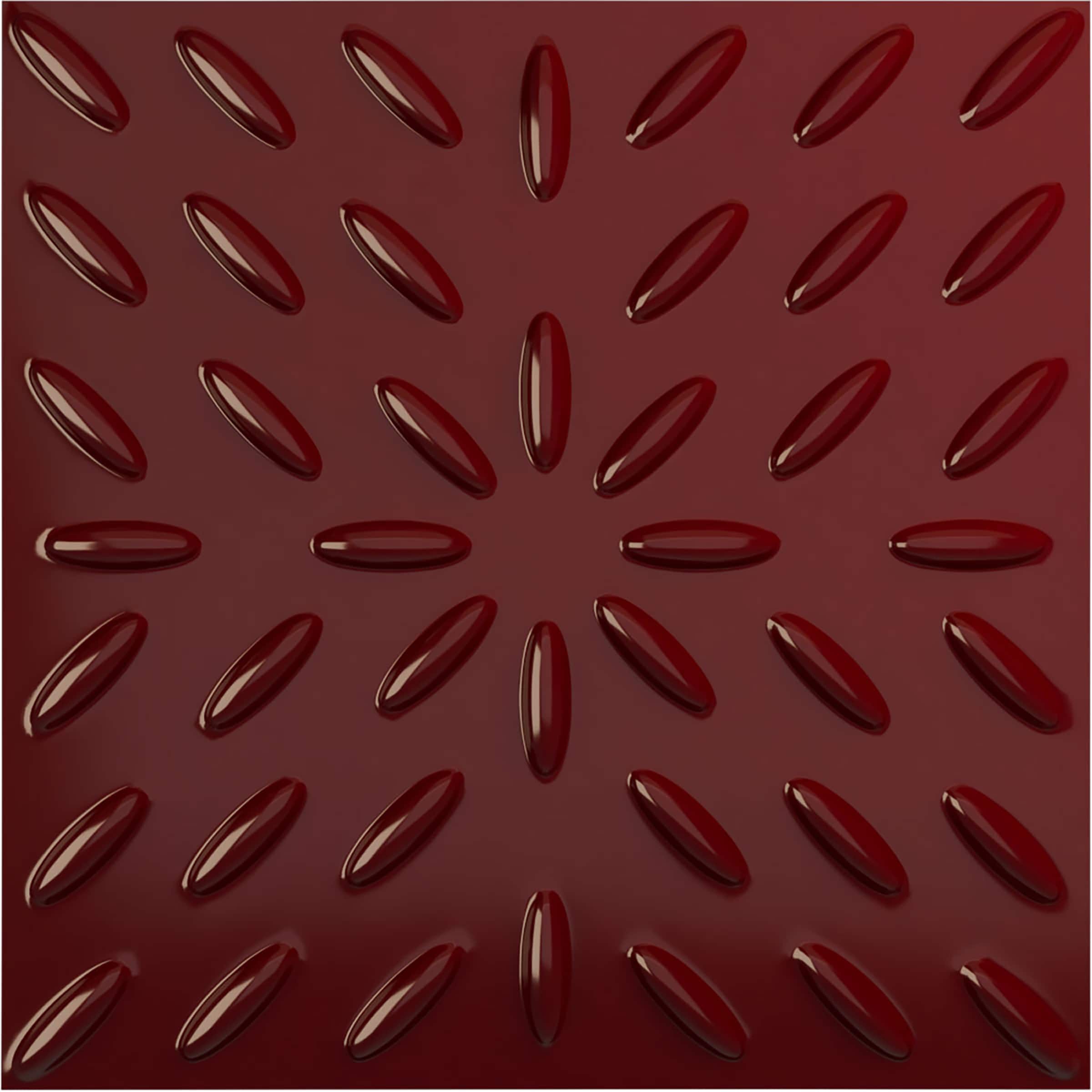 Ekena Millwork WP20X20BLHML-CASE-12 19-5/8-in x 19-5/8-in Embossed Paintable/Stainable Red PVC Wall Panel ( 12 -Pack, Covers