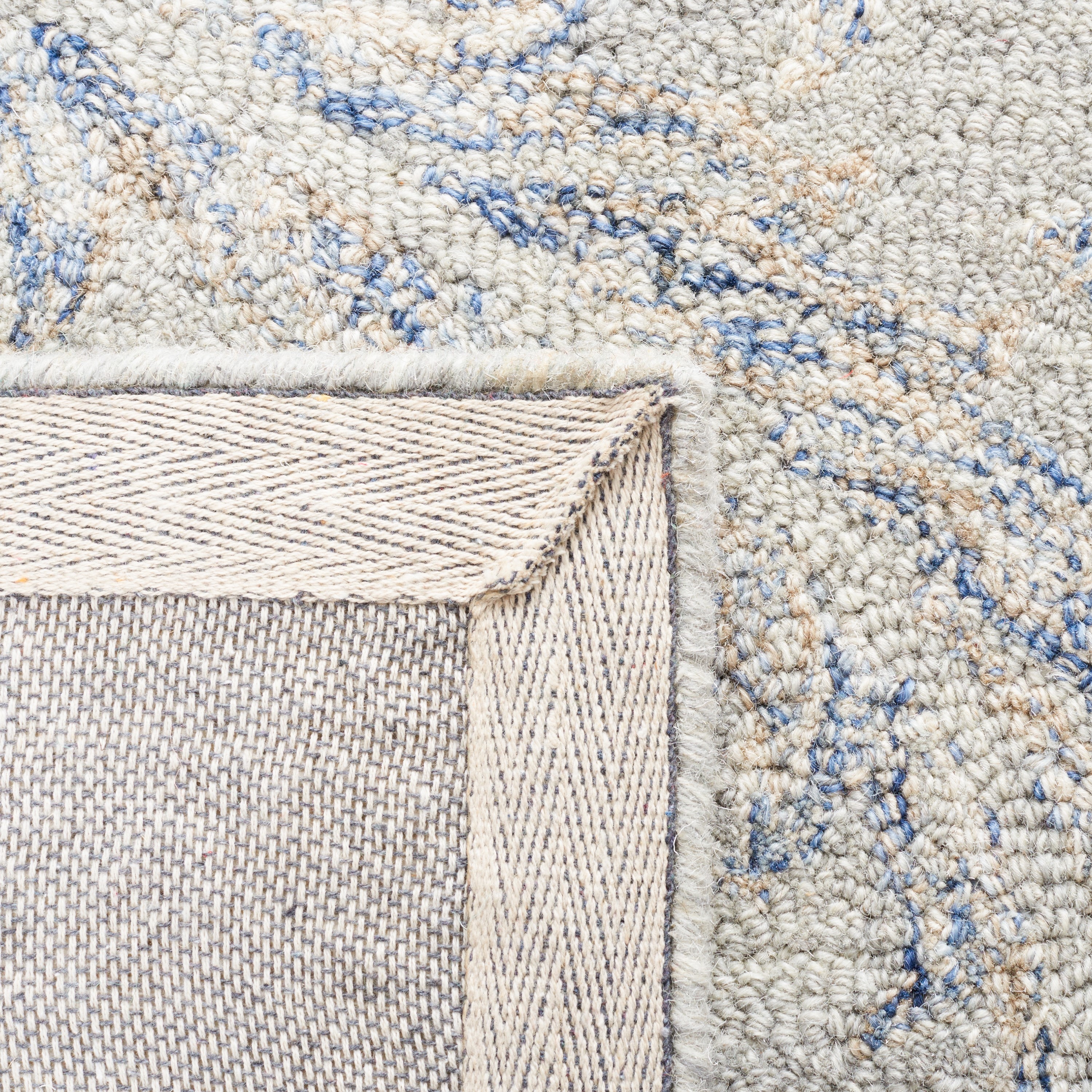 Handmade Gray Wool Tufted Non-slip Rug, 27" x 7"
