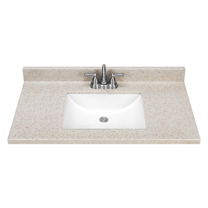 37 In Dune Solid Surface Single Sink, Solid Surface Vanity Tops
