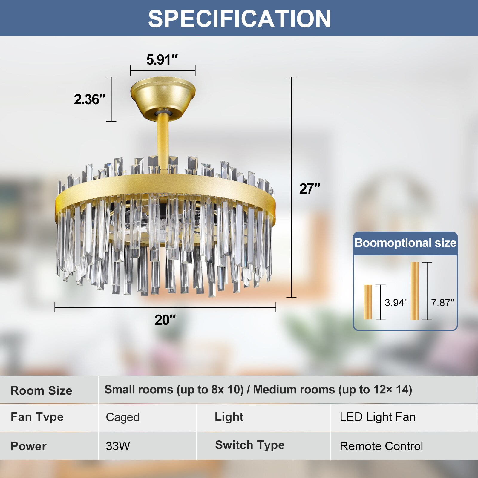 Dovanpaul 238-20C-GD Ceiling-Fans - View #4