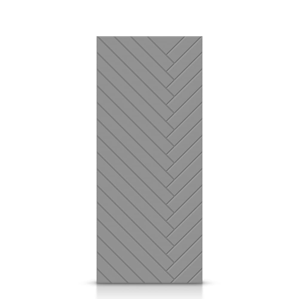 CALHOME DMD-CNC-225-84X24-SG CNC-225 24-in x 84-in Light Gray Crossbuck Smooth Hollow core Stained MDF Slab Door
