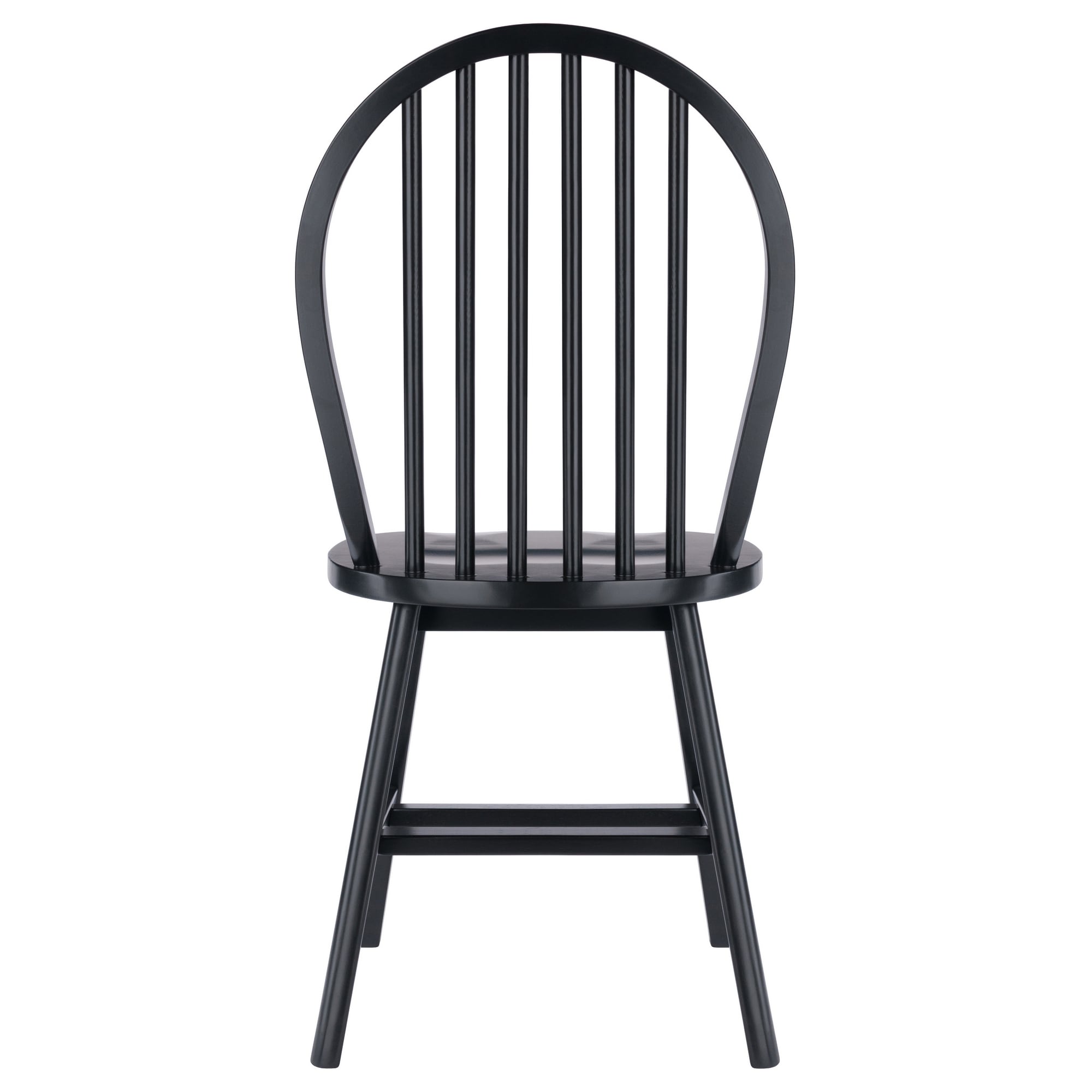 Winsome Black High Back Windsor Wood Side Chair Set