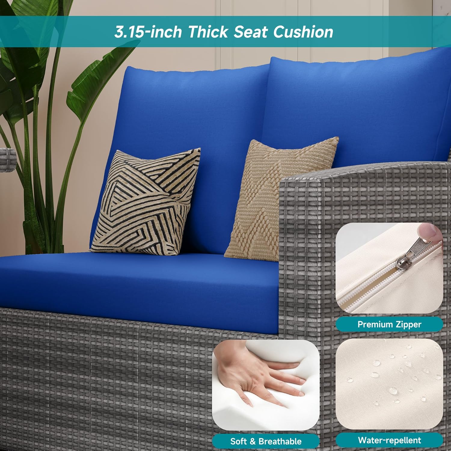 GAOMON CQC-PDOO3B-MT0R Patio-Conversation-Sets - View #2
