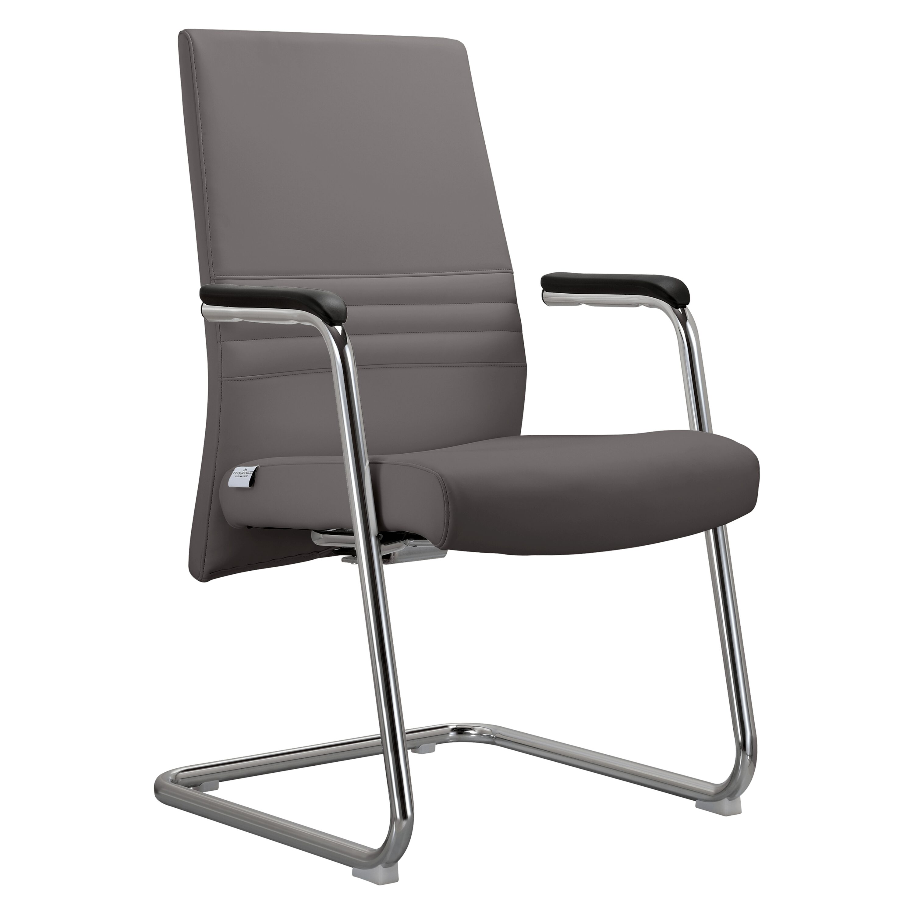 Leisuremod Aleen Gray Contemporary Ergonomic Swivel Faux leather Task Chair