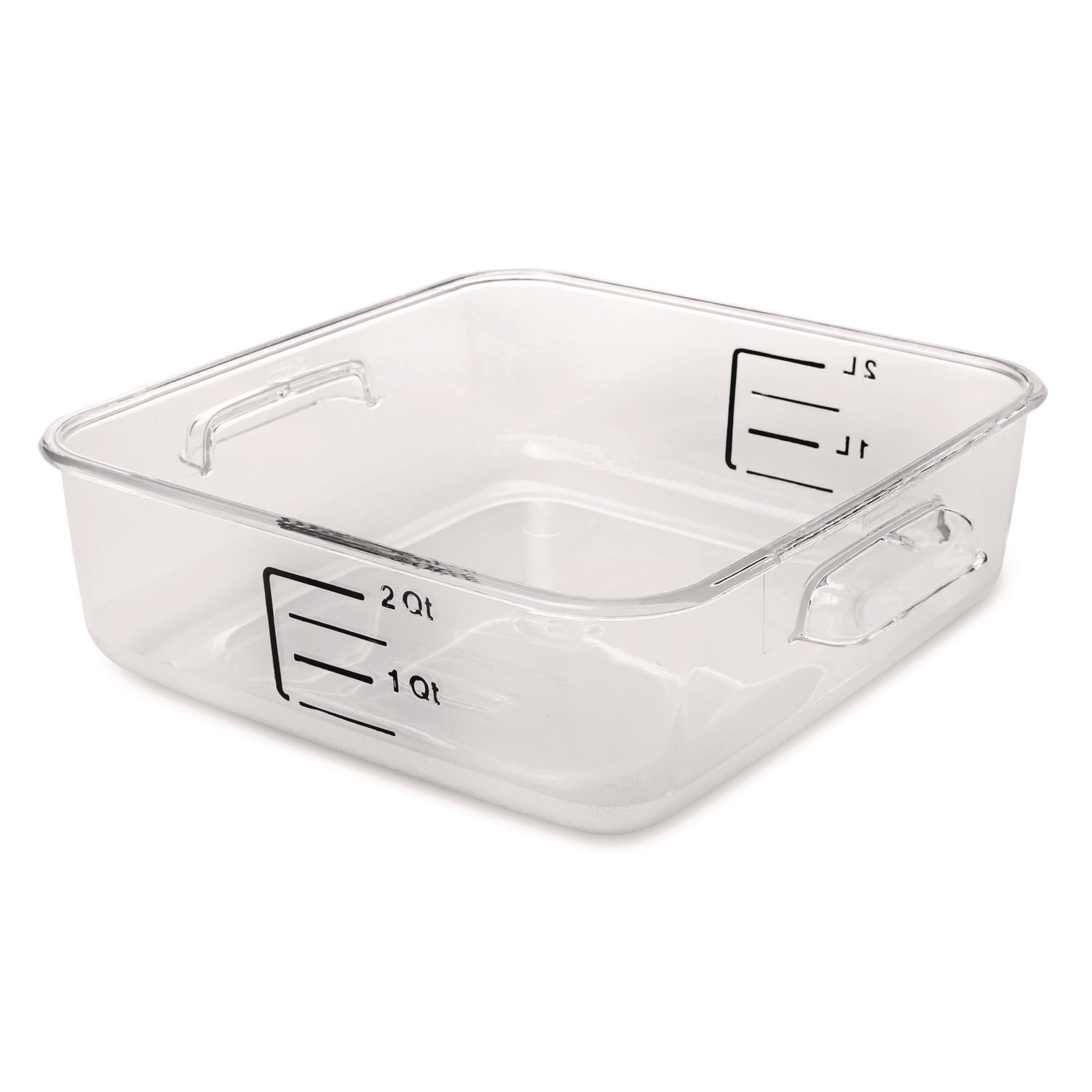 Rubbermaid Commercial Products SpaceSaver Square Containers 2 qt 8.8 x 8.75 x 2.7 Clear Plastic