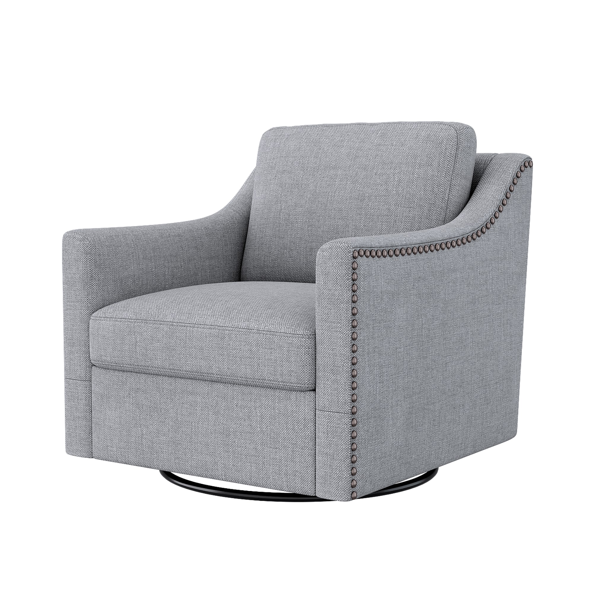 Sumyeg WF-HW66394CF-LA 360 Degree Swivel Armchair Modern Grey Linen Swivel Accent Chair