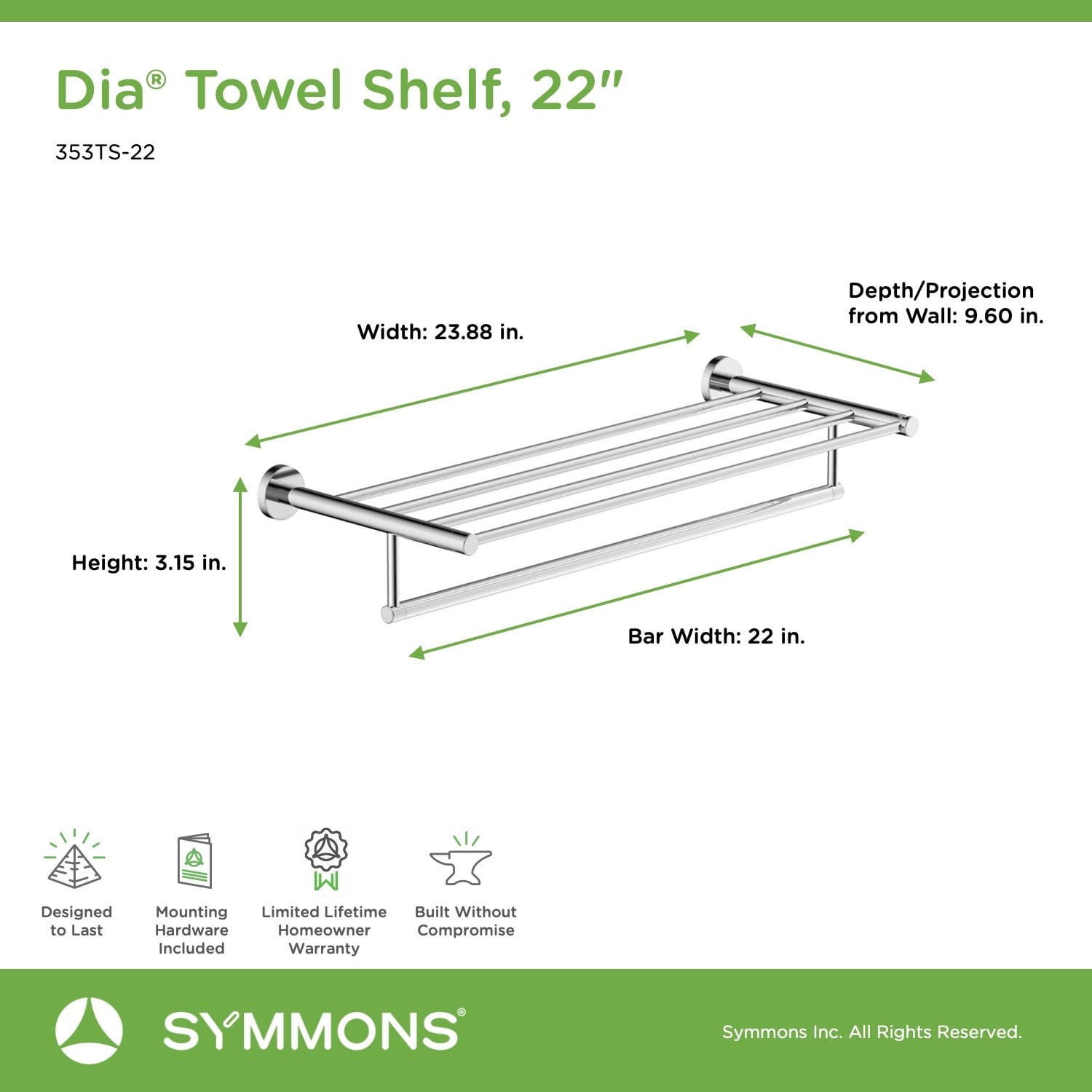 Symmons 353TS-22 Towel-Trees - View #4