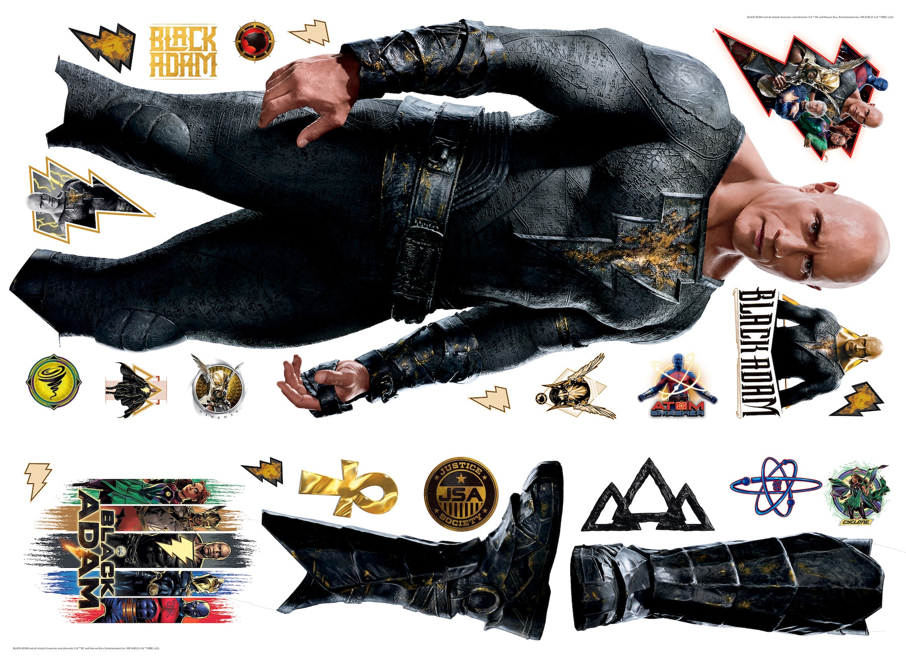 Black Adam Giant Peel and Stick Wall Decals