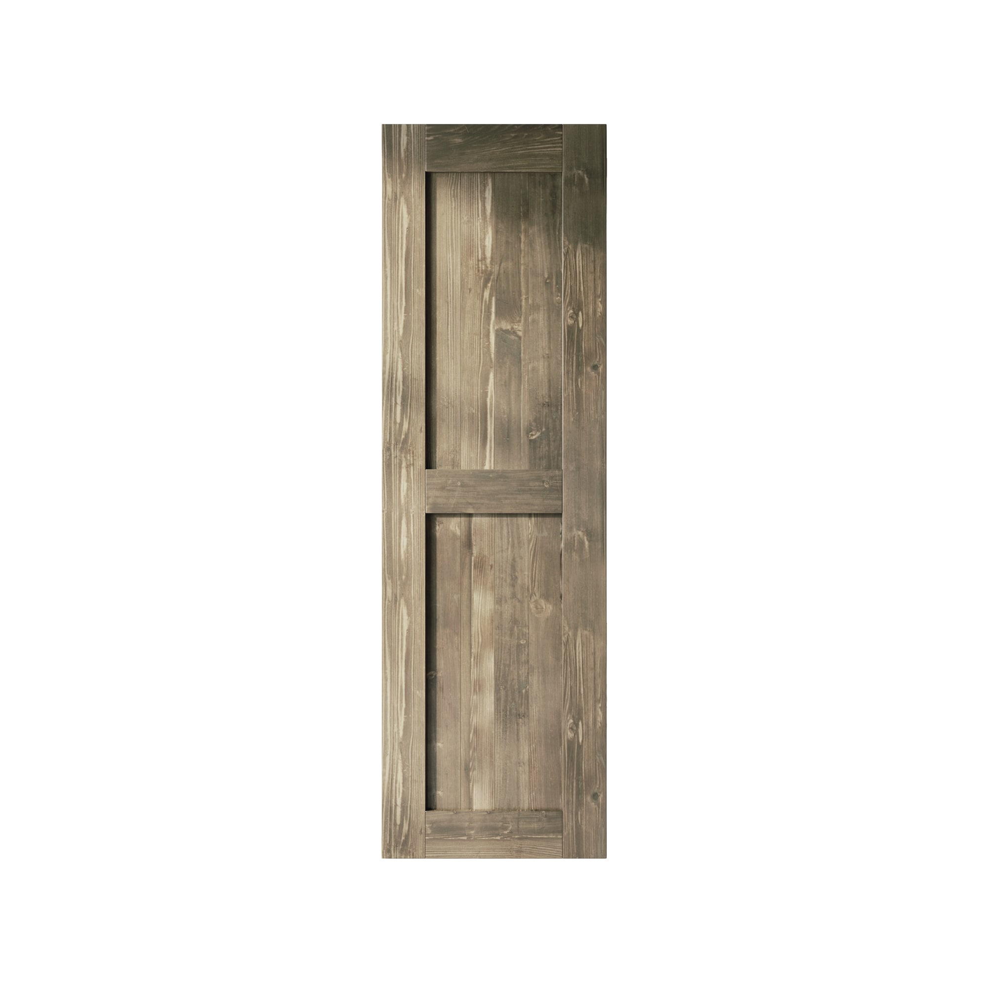 HOMACER 2684-H-GRAY 26-in x 84-in Classic Gray Prefinished Mid-Bar Pine Wood Solid core Single Barn Door (Hardware Not Included)