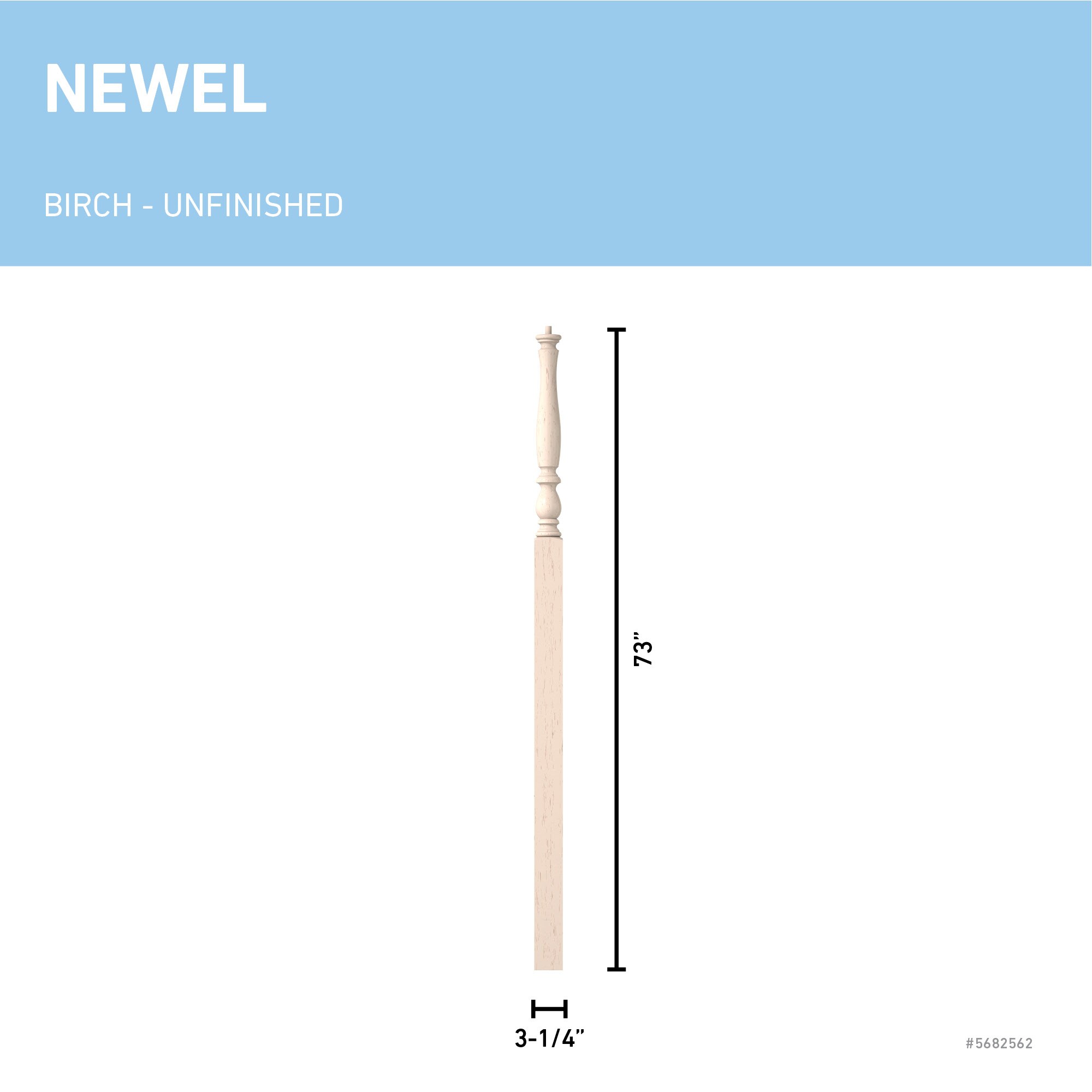 L.J. Smith Stair Systems LJP-3918-BR Interior-Stairpart-Newel-Posts - View #3