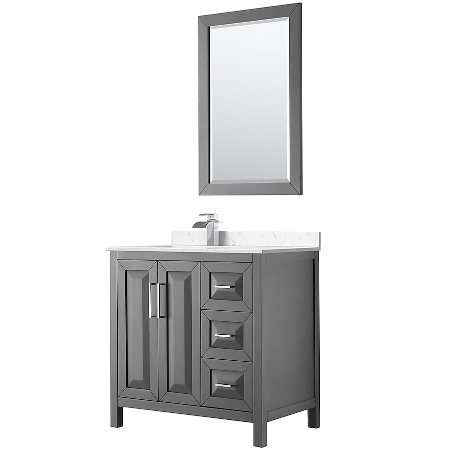 Wyndham Collection Daria 36-in Dark Gray Bathroom Vanity Cabinet (Mirror Included) Wyndham Collection Daria 36-in Dark Gray Bathroom Vanity Cabinet (Mirror Included)