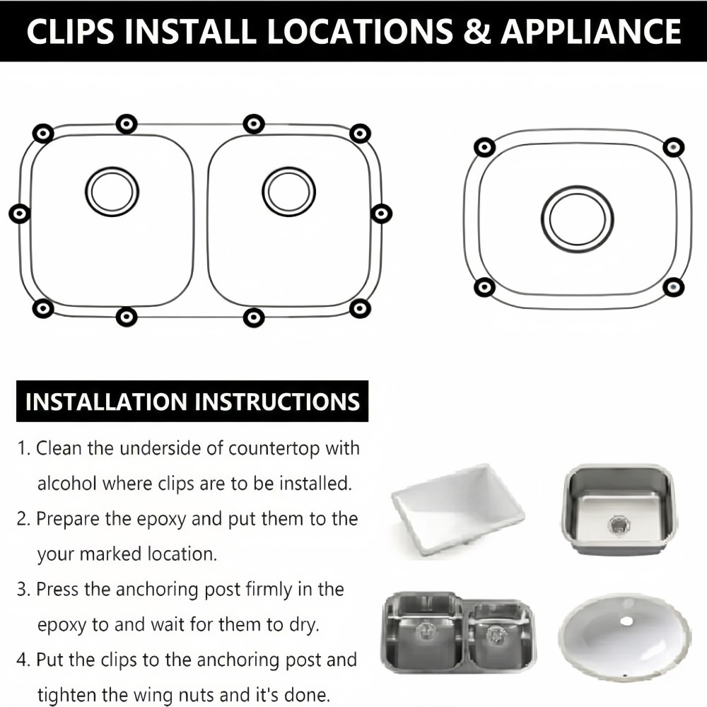Numhew NHMAX5208 Sink-Mounting-Clips - View #7