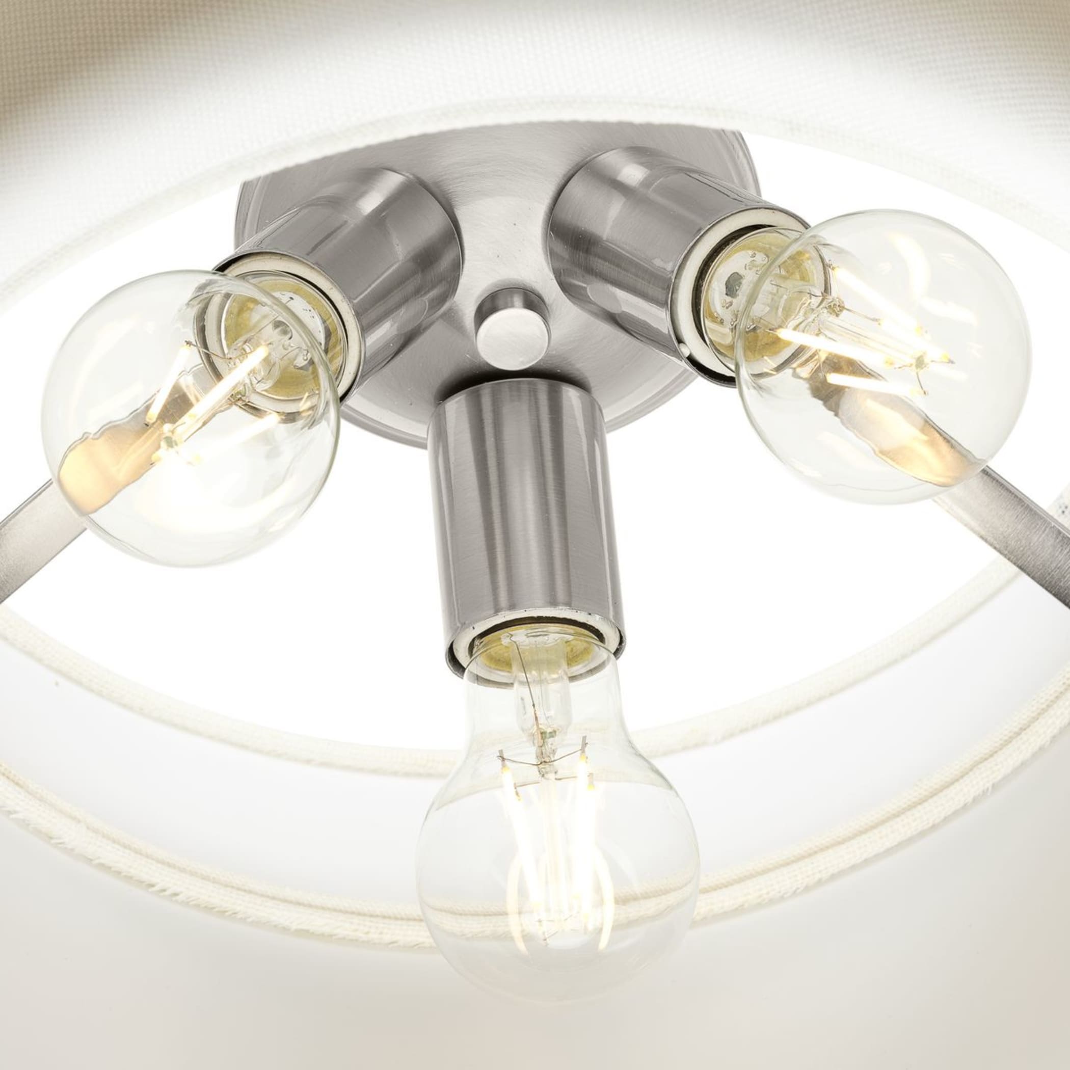 Silva Brushed Nickel Glass Drum Pendant Light