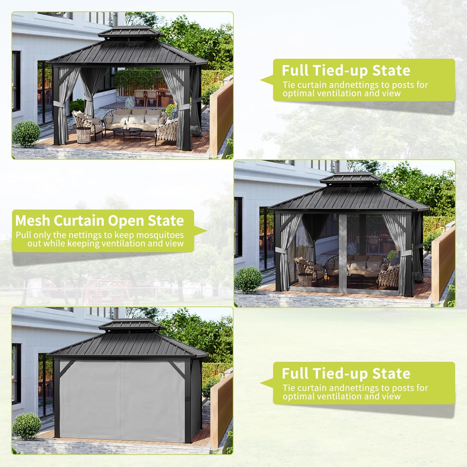 WhizMax LRB-VAM-1EPPG65V Wood-Resin-Gazebos - View #3