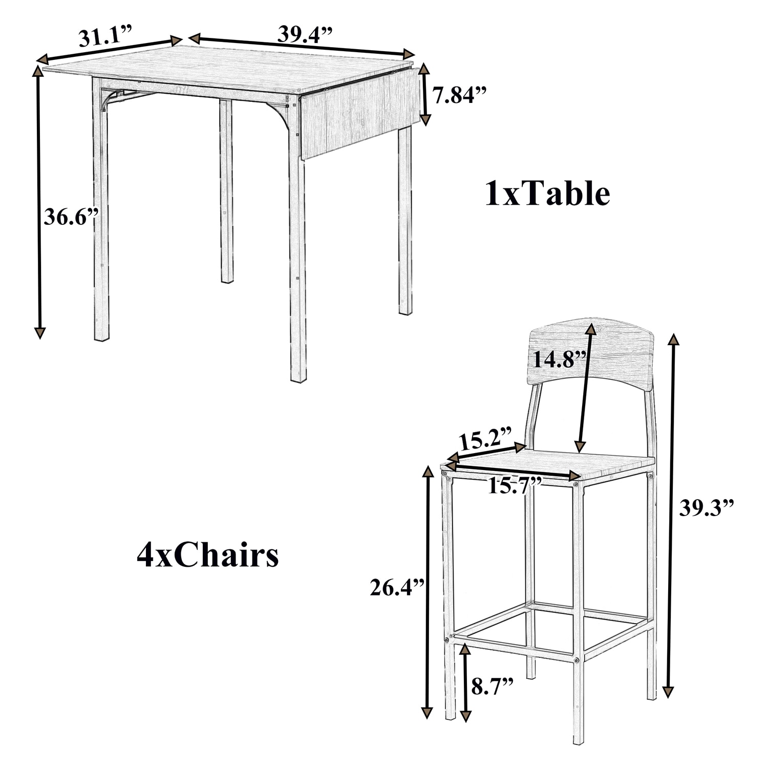 SINOFURN SYA010205WT Dining-Sets - View #6
