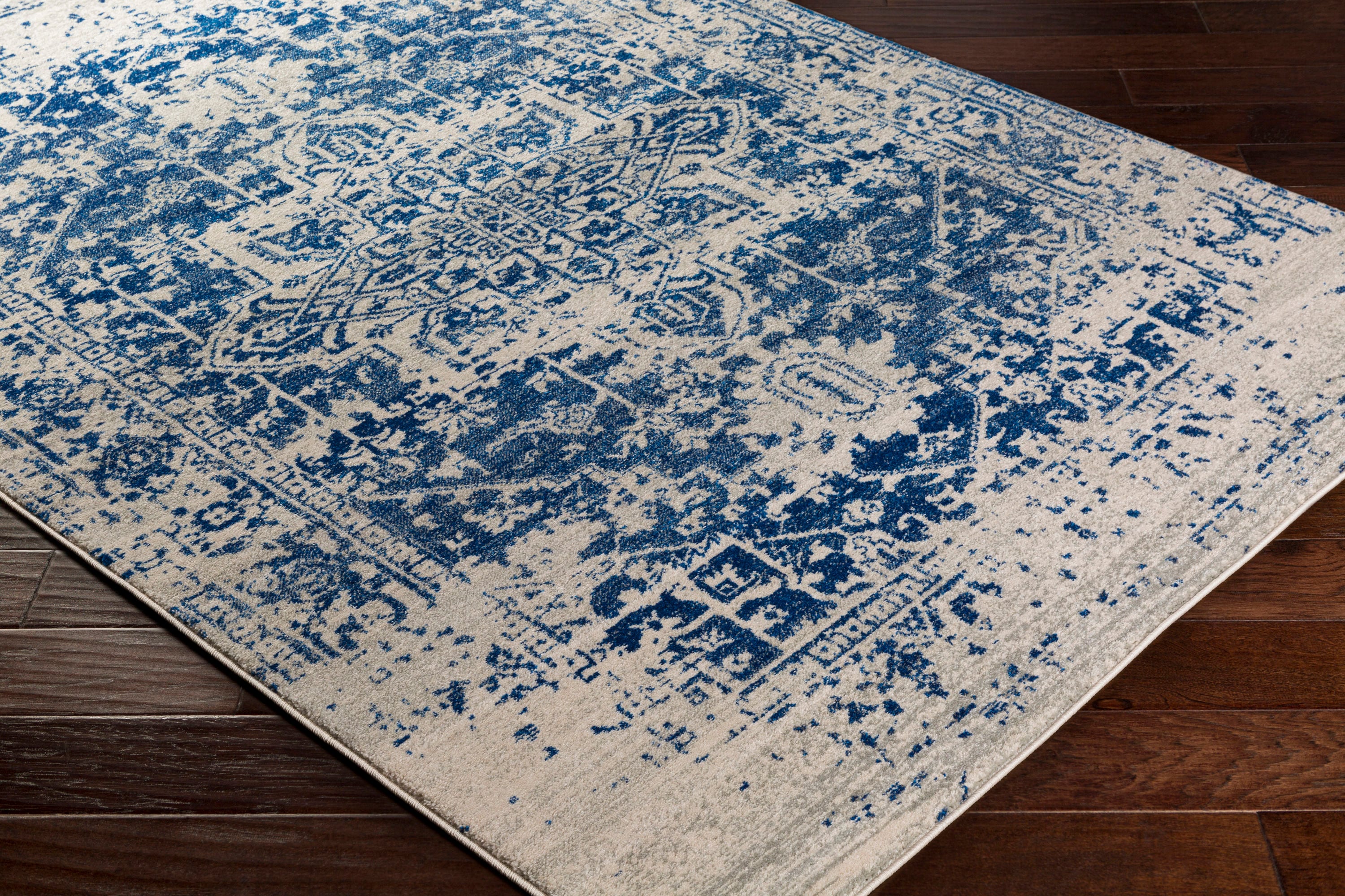 Livabliss Harput 2 X 12 (ft) Blue Indoor Medallion Oriental Runner Rug ...