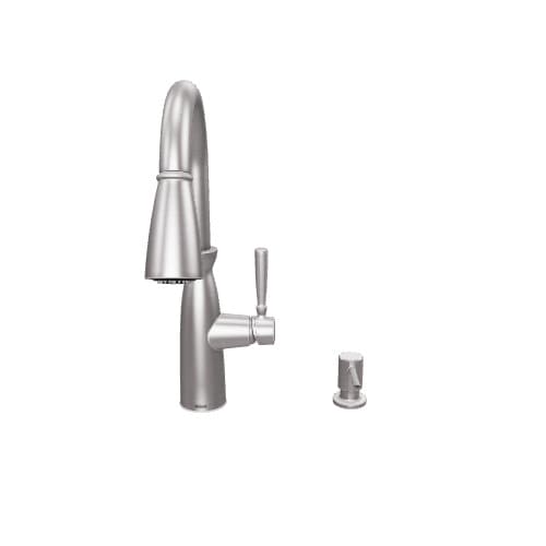 Moen Surie Spot Resist Stainless 1-Handle Deck-Mount Pull-Down Handle Kitchen Faucet (Deck Plate Included) Moen Surie Spot Resist Stainless 1-Handle Deck-Mount Pull-Down Handle Kitchen Faucet (Deck Plate Included)