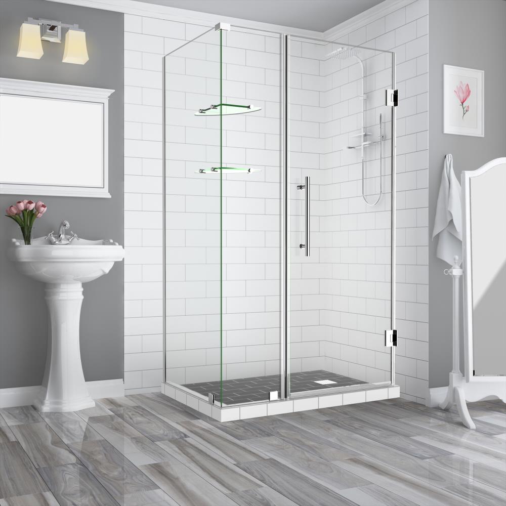 Aston Bromley Gs 37 1 4 In To 38 1 4 In X 72 In Frameless Hinged Shower